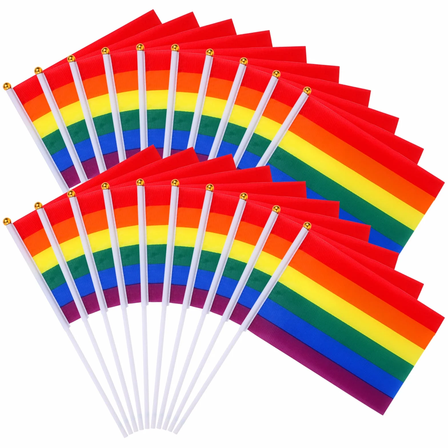 60 Pièces Petit Drapeau Arc En Ciel pour Marche des Fiertés Pride LGBT LGBTQIA+