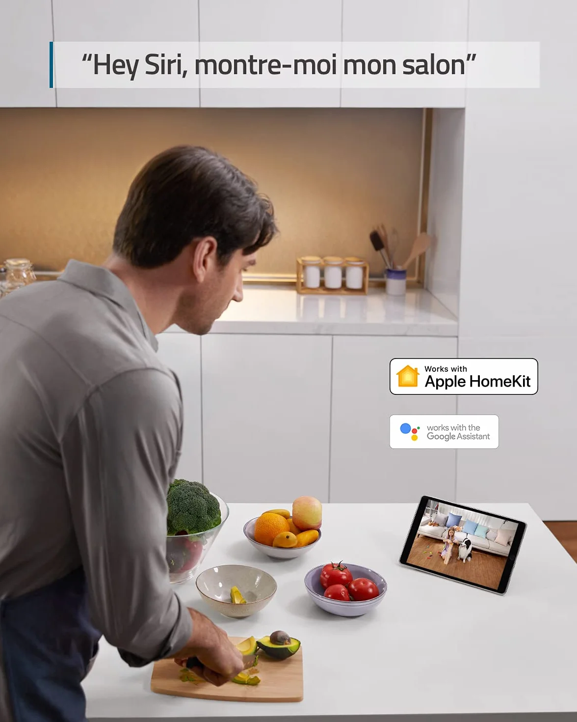 eufy Security IndoorCam E220 Camera Interieur sans Fil, 2K Pan & Tilt, Camera Surveillance WiFi, Détection des Humains et Animaux par l'IA, Assistants Vocaux, Carte microSD Requise