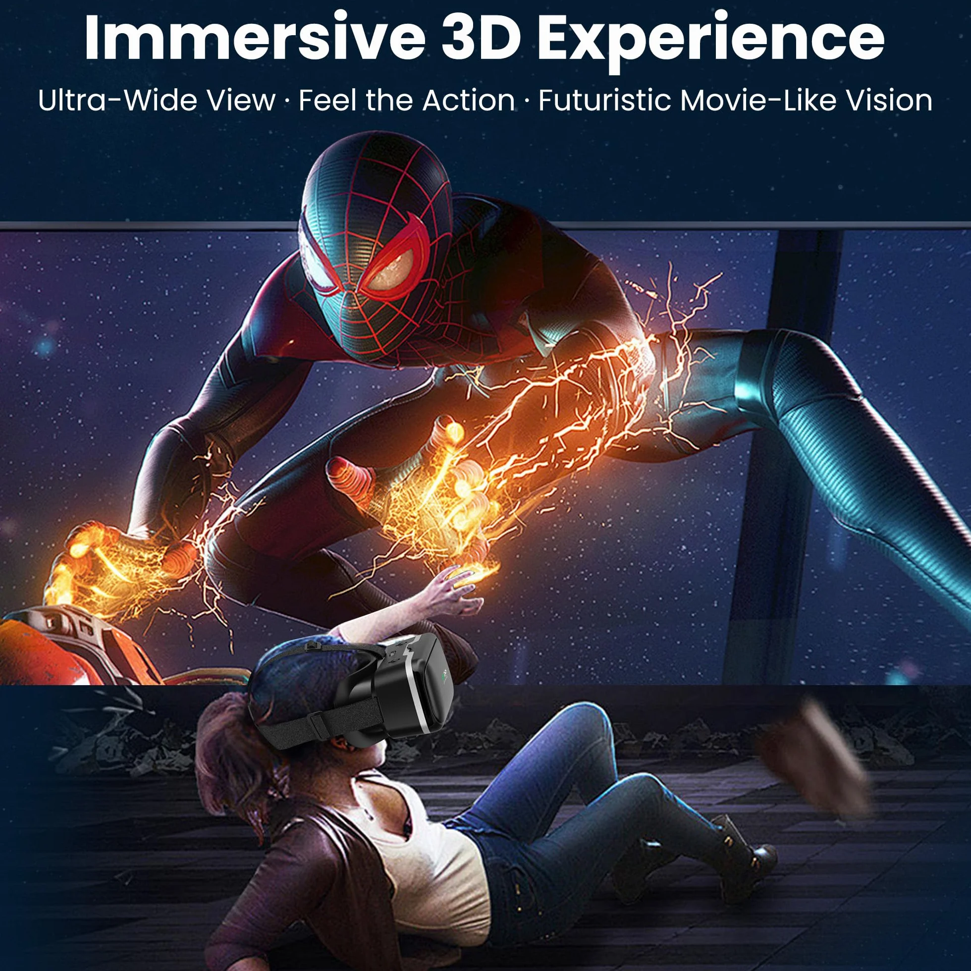 XWP Casque VR 3D, Lunettes de Réalité Virtuelle HD Anti-Bleu pour Téléphone 4,7-6,8"