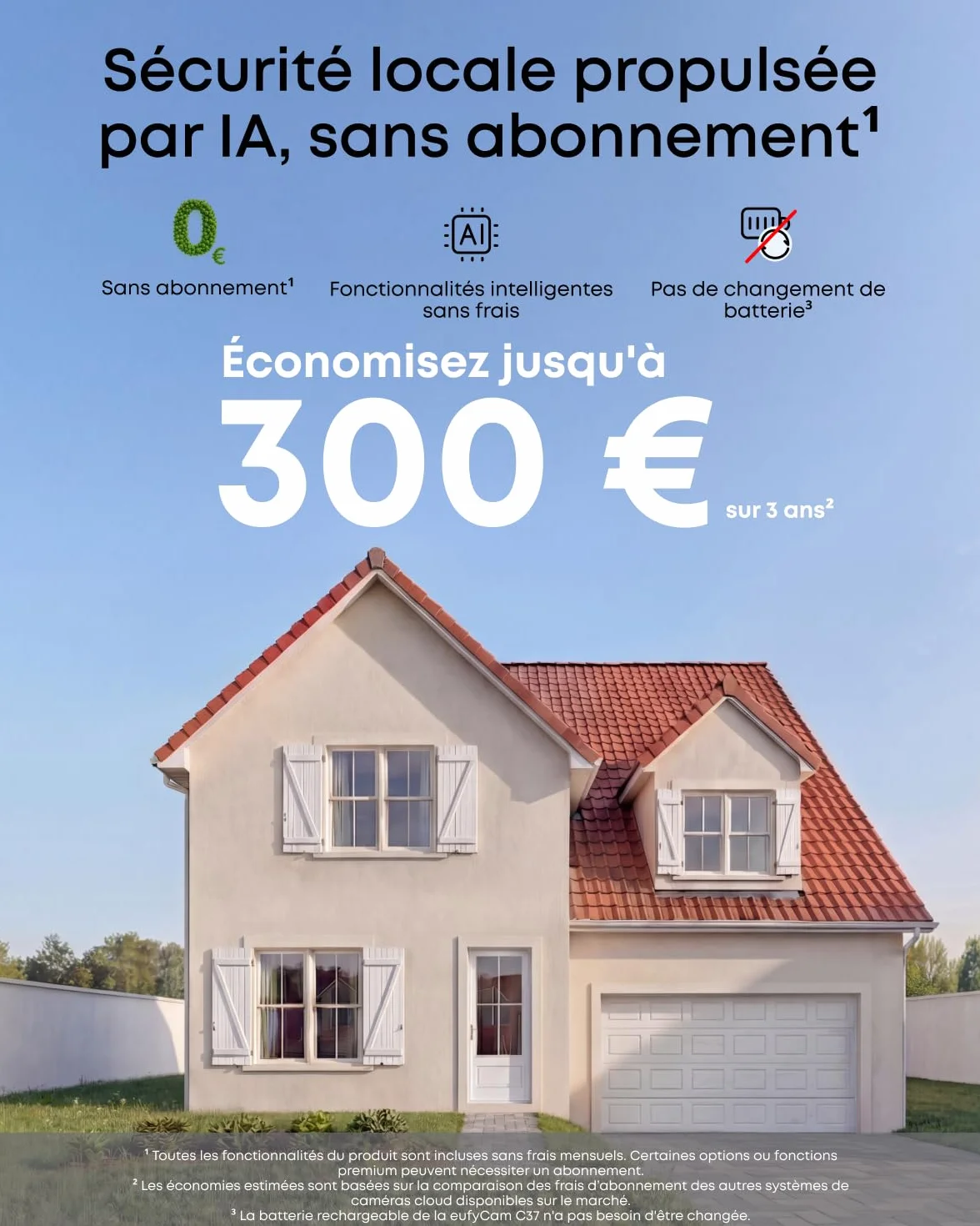 eufy Security eufyCam C37, caméra Surveillance WiFi extérieure sans Fil, Suivi IA motorisé à 360°, Solaire 2K, détection de Personnes/Animaux/véhicules, sans Frais, Carte microSD Non Incluse