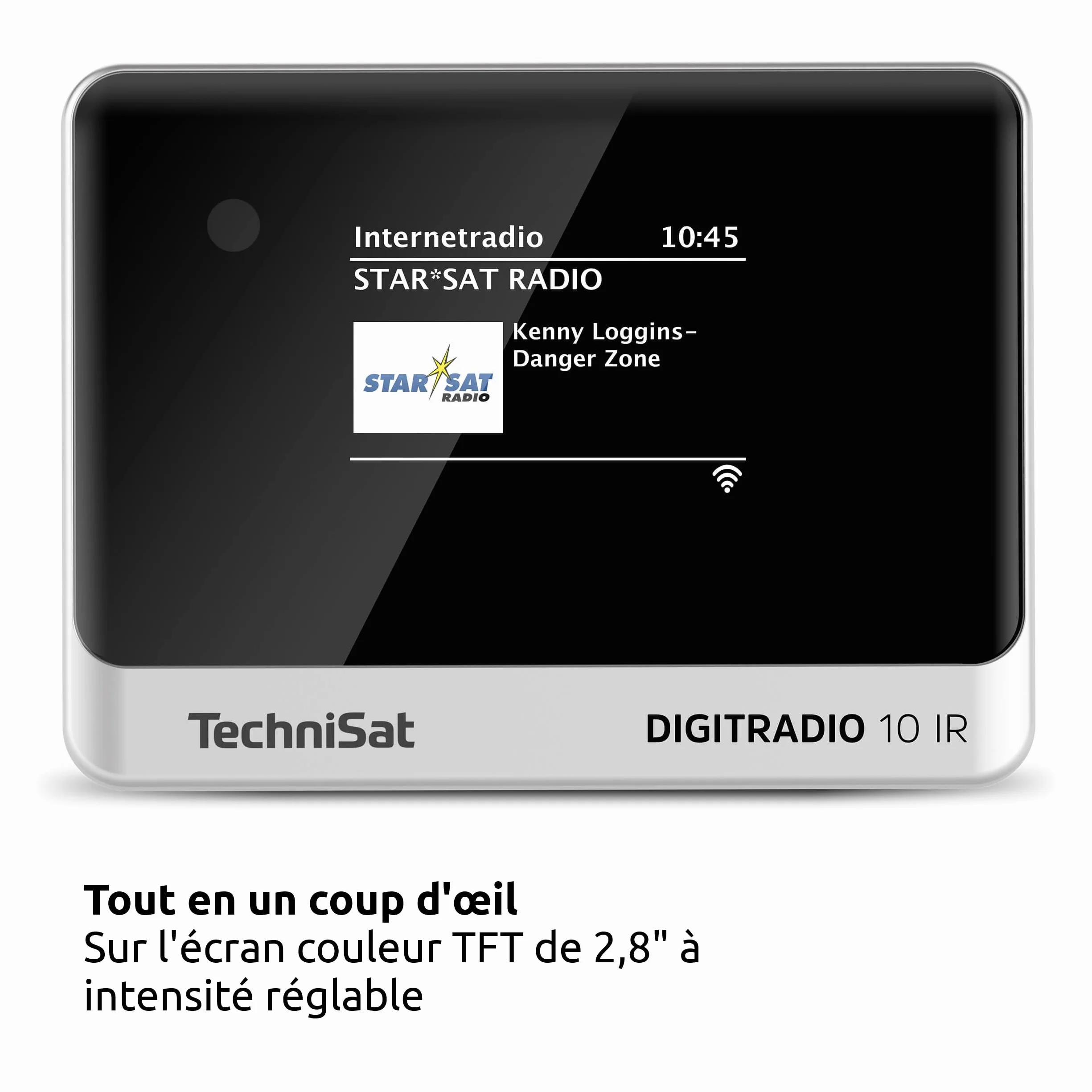 TechniSat DIGITRADIO 10 IR Adaptateur Radio Internet DAB+ WLAN Bluetooth Noir Argent