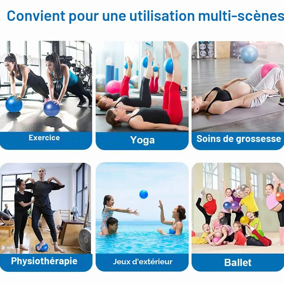 HIKPACKER Lot de 3 ballons de gymnastique et Pilates 20 cm avec paille gonflable