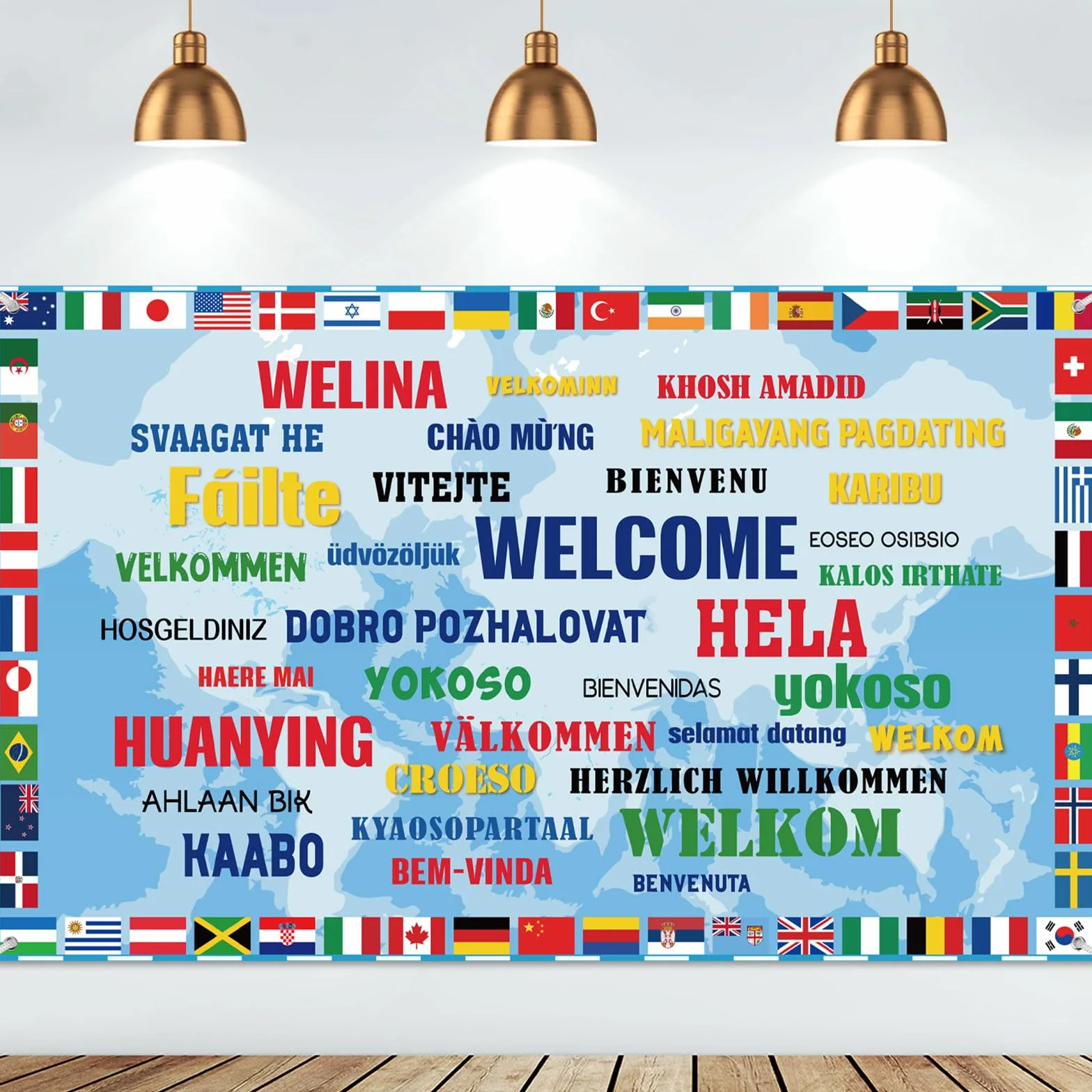 Tatuo Drapeau International de Bienvenue Bannière Fond Autour du Monde décorative événements Sportifs