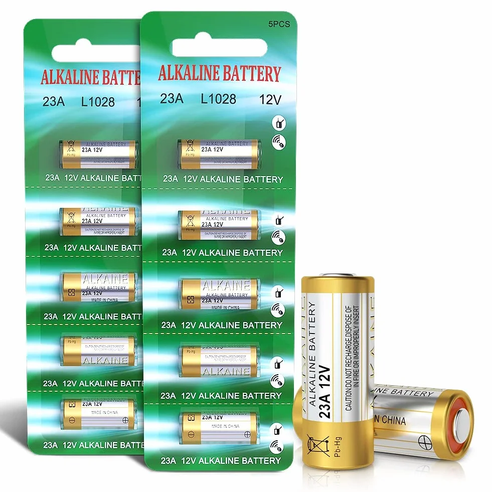 Piles 23A 12V A23 12 Volts Alkaline Batterie A23S MN21/23 L1028 V23GA LRV08 8LR932,Lot of 10, sans Mercure, Haute Performance [3 Ans Garantie]
