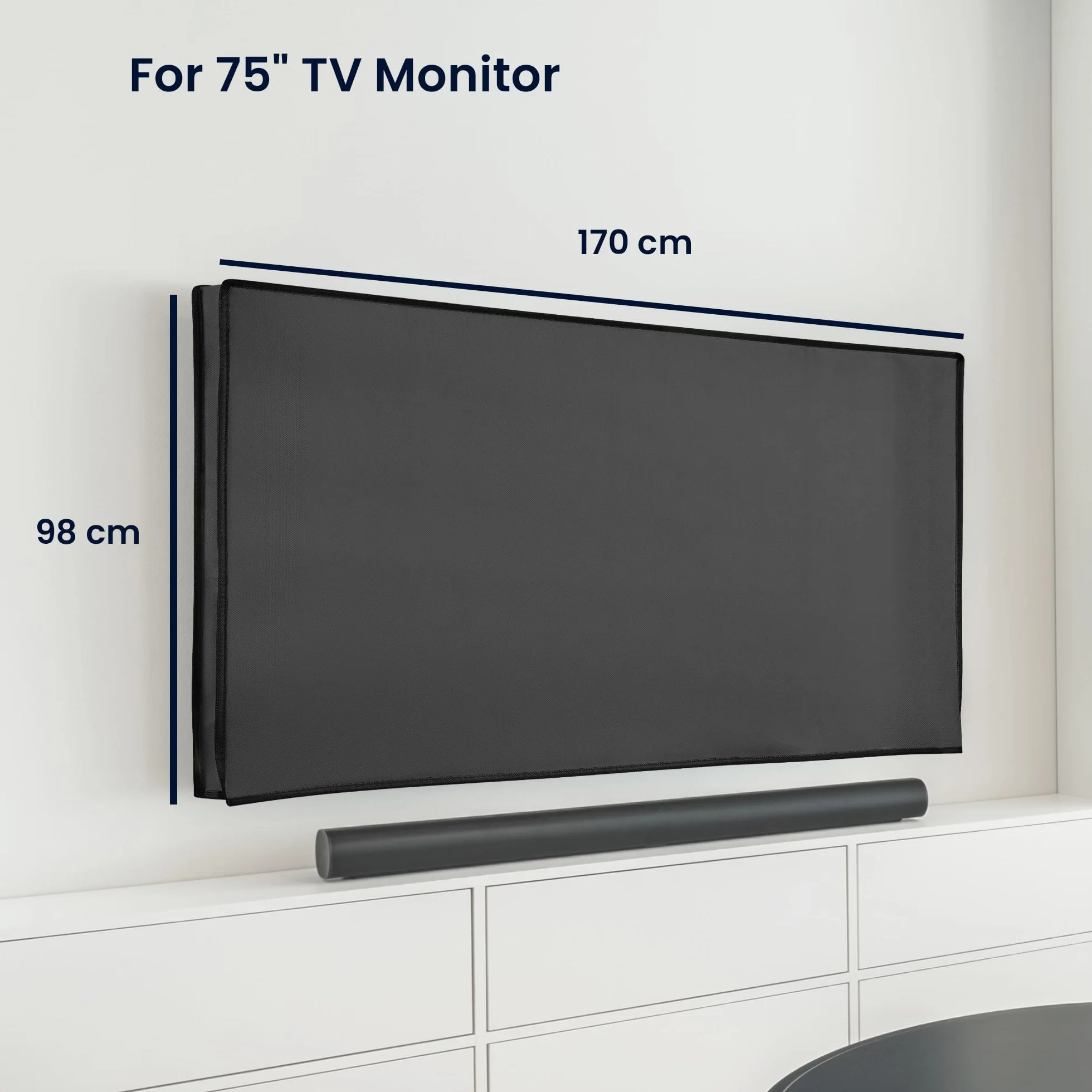 kwmobile Housse écran TV compatible 75" TV Protection écran télévision gris foncé