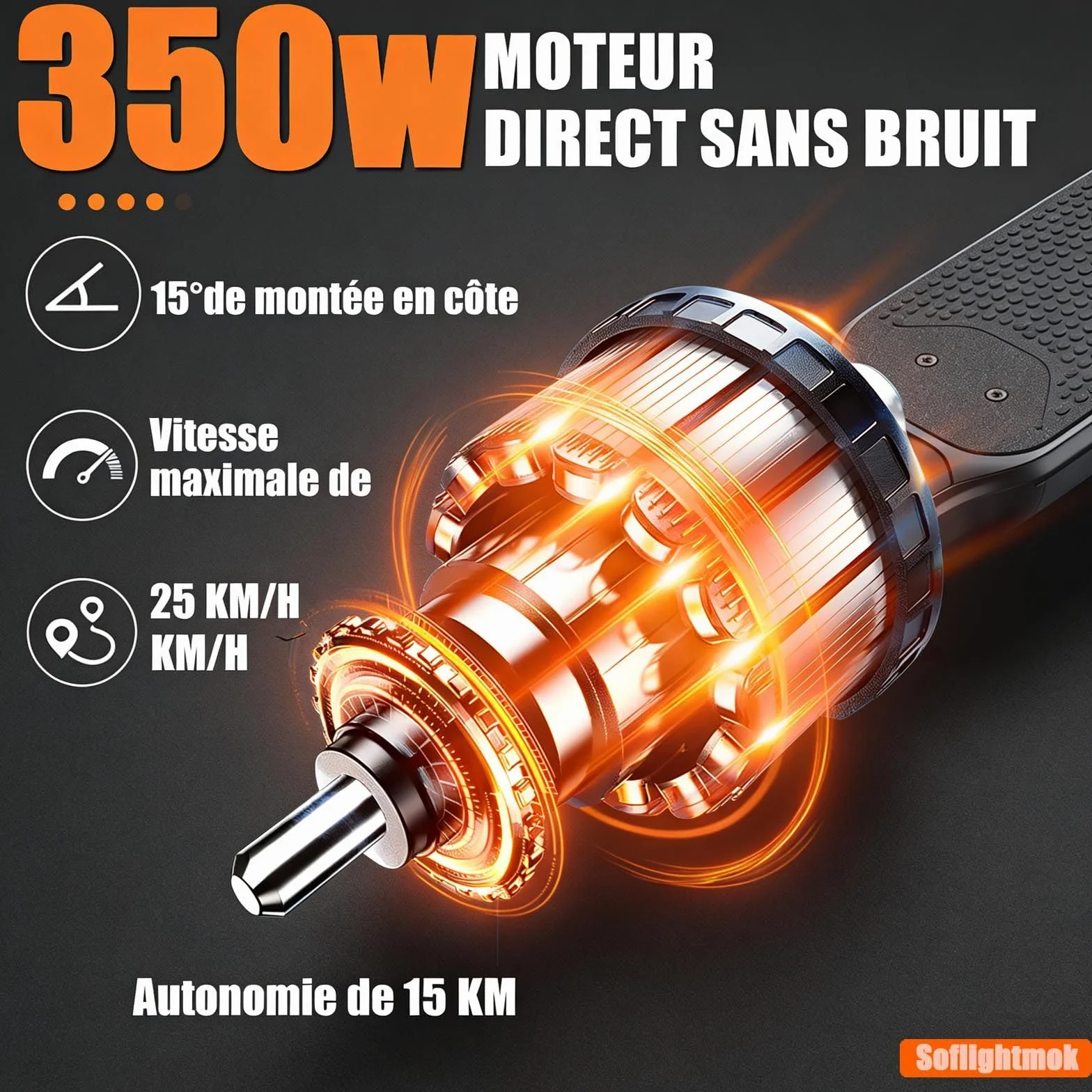Planche Électrique Tout-Terrain 350W 25km/h Autonomie 15km Deck 7-Ply Érable 90kg Télécommande 4 Vitesses