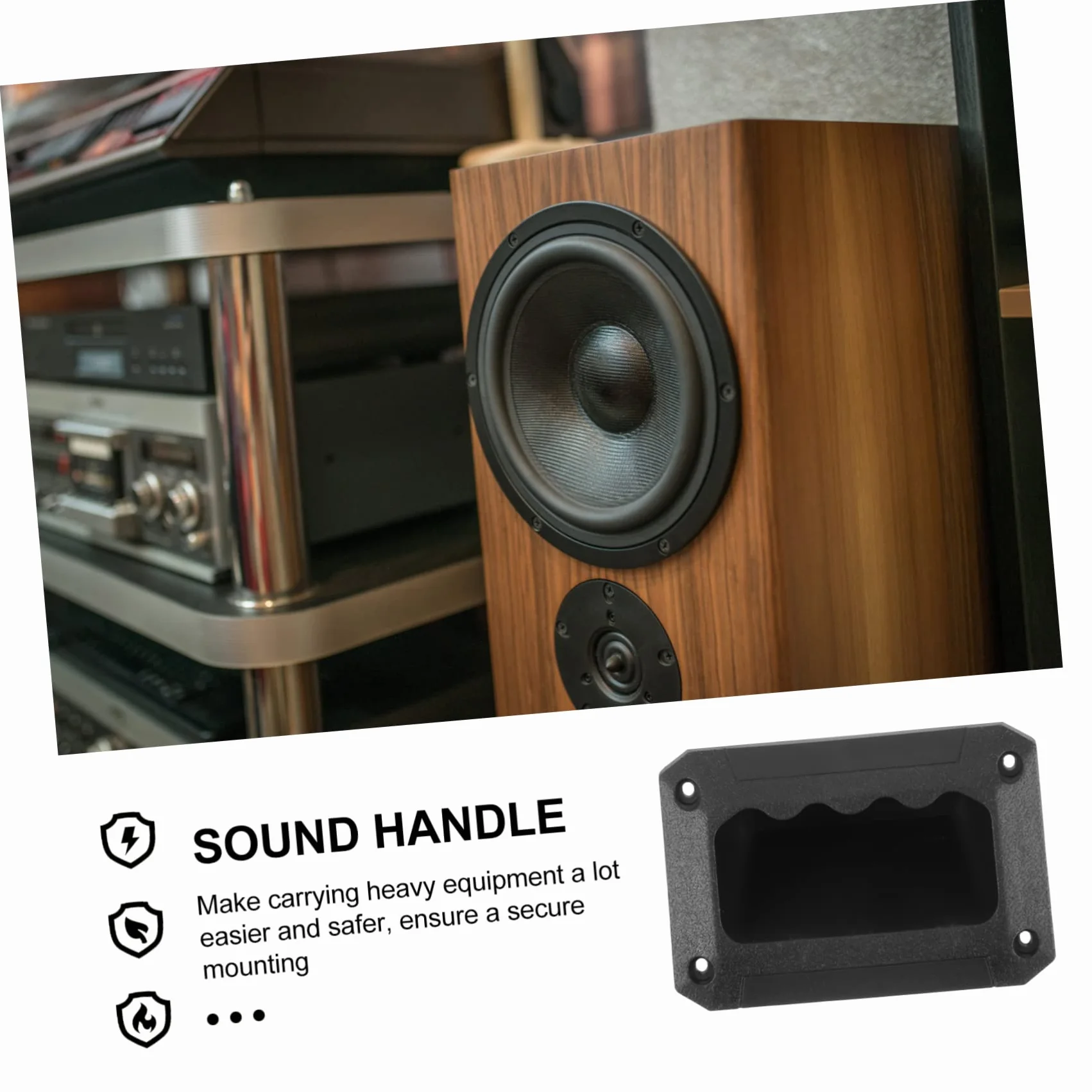 BESTonZON 8pièces Poignée Enceinte Lot Pour Caisson De Basses Et Haut-parleurs Remplacement Facile à Installer Sans Pré-perçage