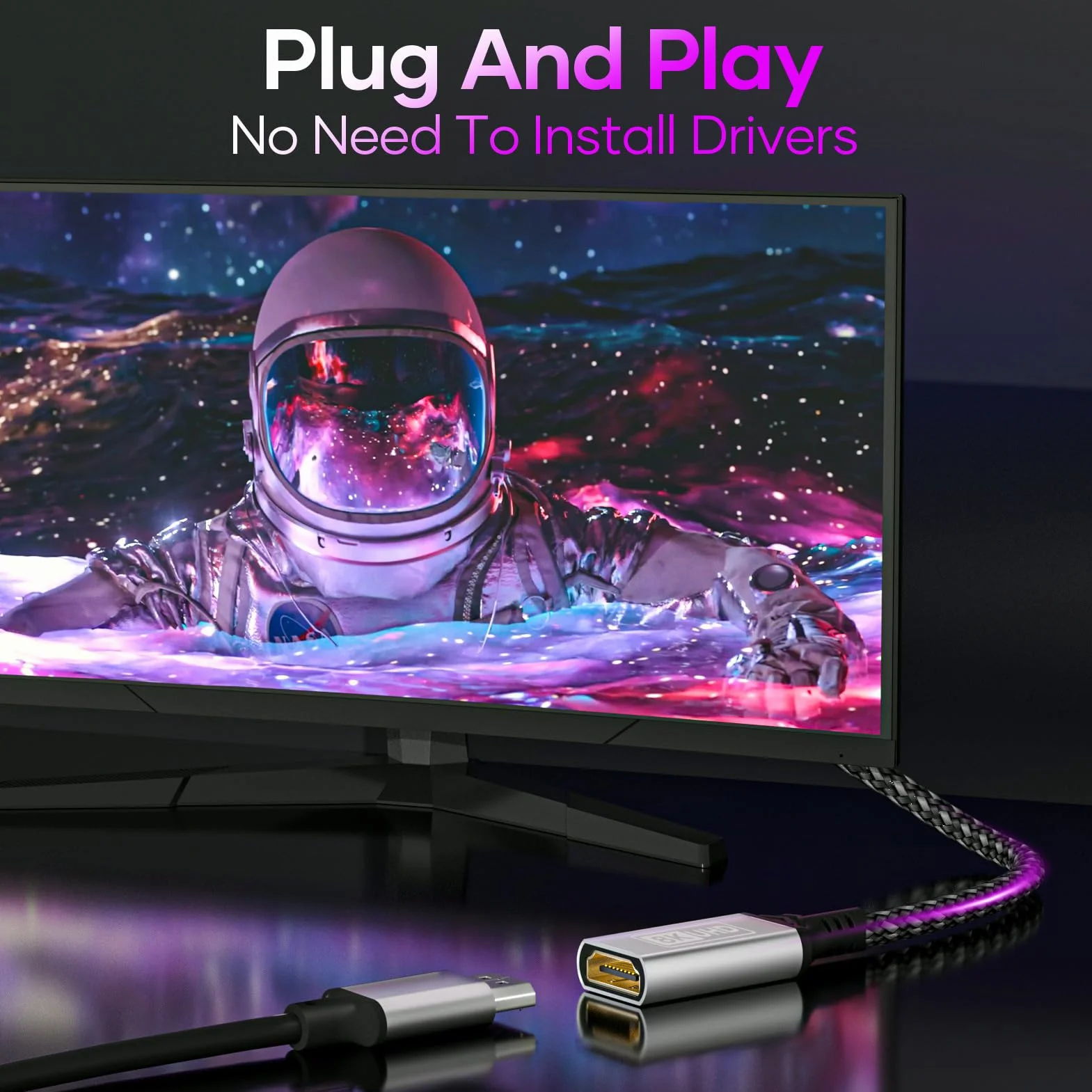 Rallonge HDMI 2.1 1M 8K@60HZ 4K@120HZ 144HZ 48Gbps UHD eARC HDCP 2.3 HDR10+