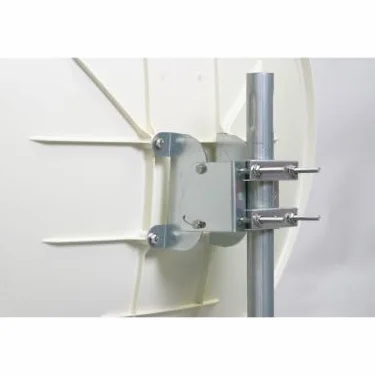 Parabole Satellite Fibre Composite Blanche 60cm Brides INOX + LNB Quad HD 4K