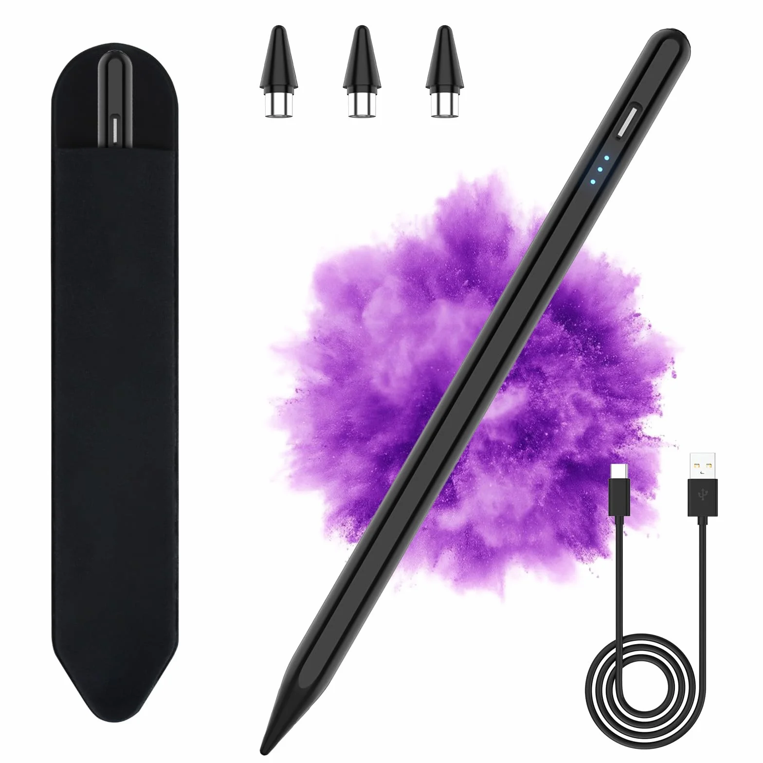 Stylet Capacitif Universel Compatible avec Lenovo, Samsung, Huawei et Mi Tablette, Noir