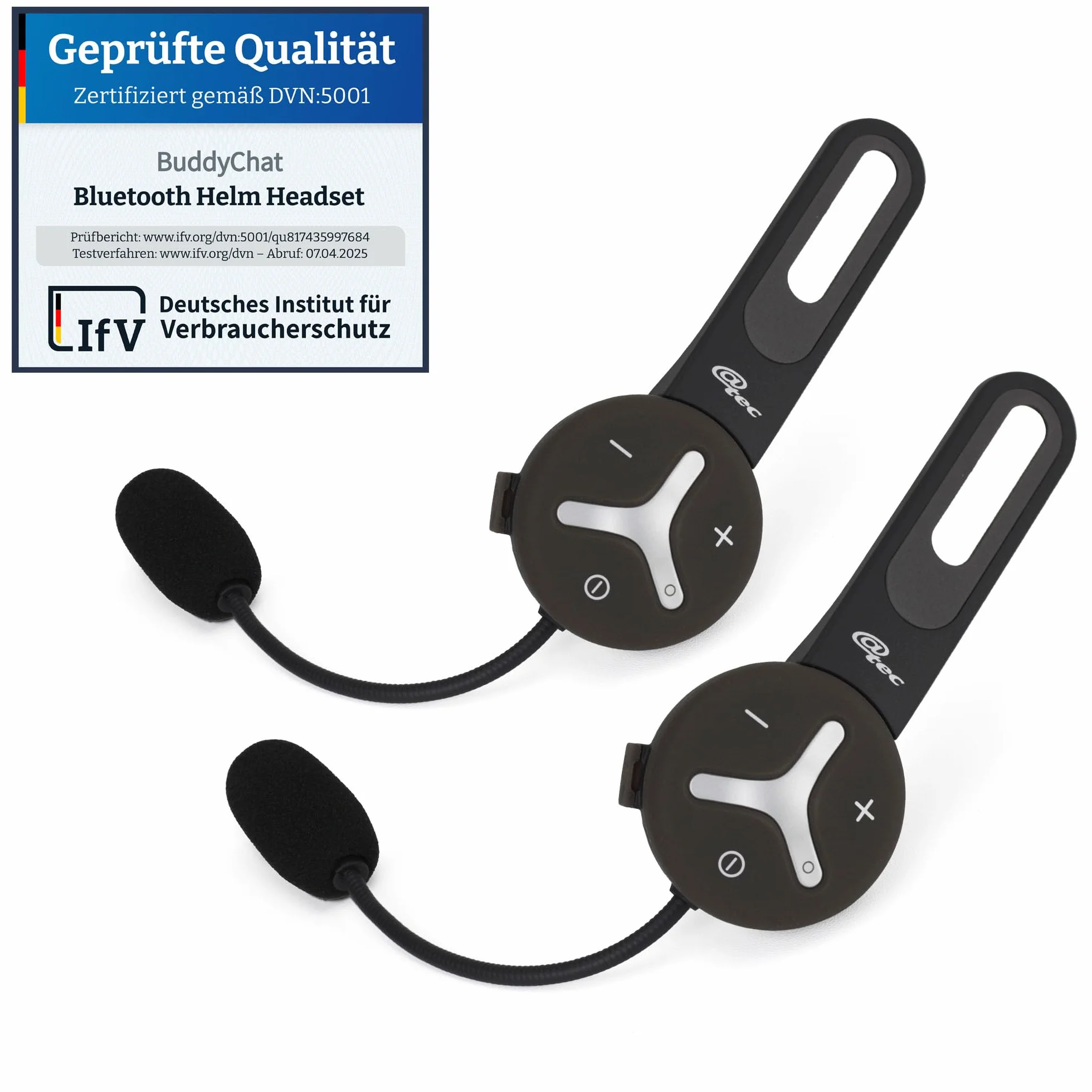 Duo Lot de 2 casques intercom Bluetooth pour vélo, sport, ski, travail, mains libres, interphone, réduction du bruit DSP, portée jusqu'à 1000 m