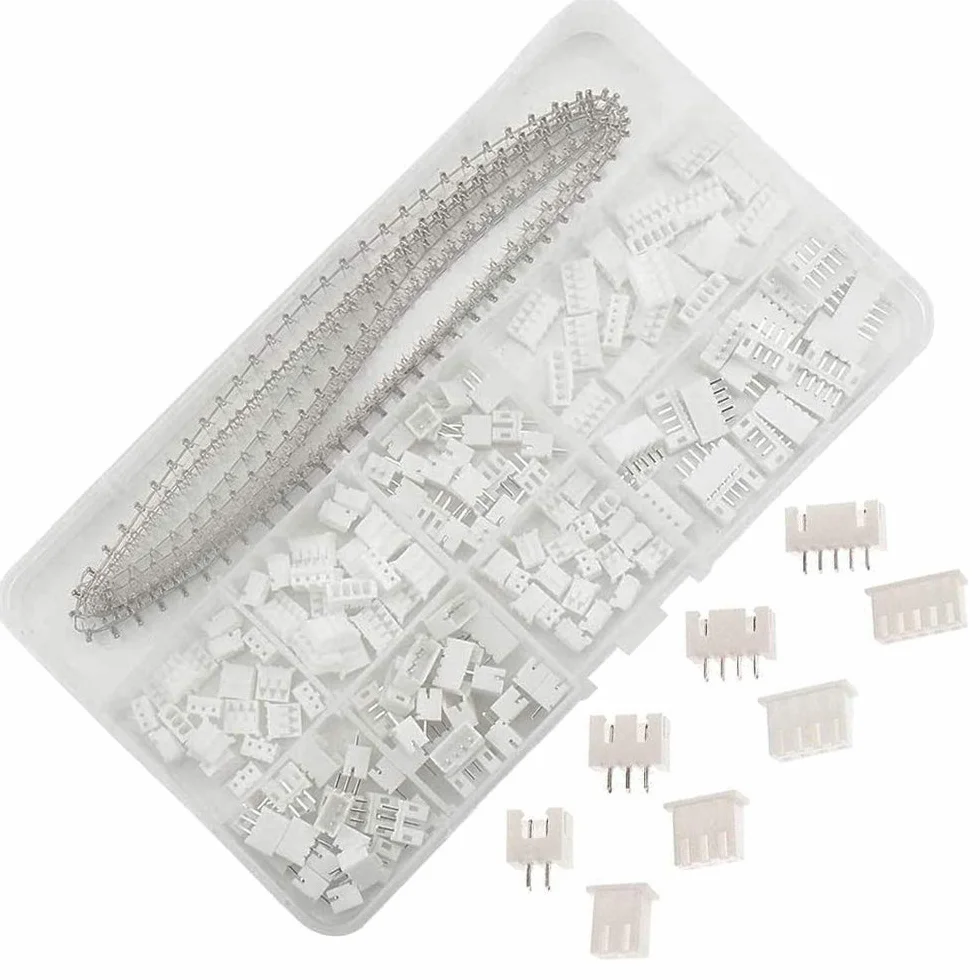 GTIWUNG 550Pcs JST Connecteur Kit avec 2.54mm JST-XH 2/3/4/5 Pin Mâle/Femelle Connecteurs, 2.54mm Broches Connecteurs Terminals, Micro Connecteur JST 2/3/4/5 Pin