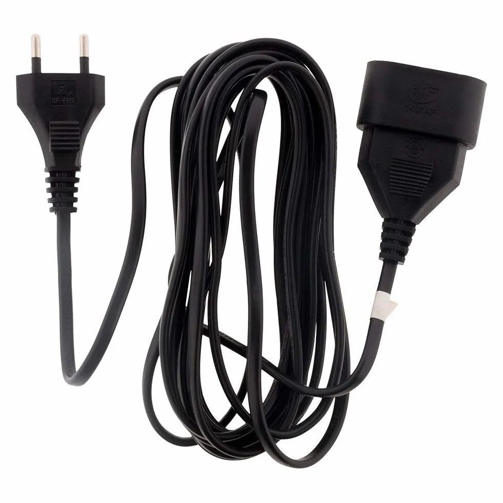 Rallonge 5m HO3VVH2F 2x0,75mm² 6A Noir