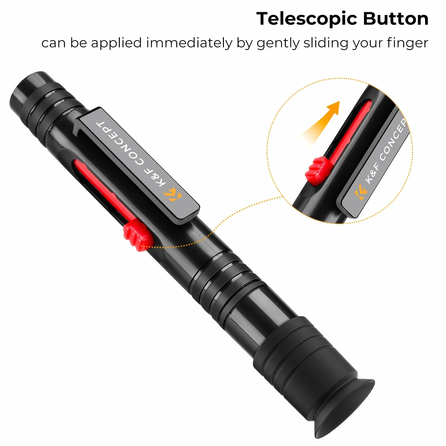 K&F CONCEPT Stylo de Nettoyage pour Objectif Brosse de Nettoyage Douce et Spéciale pour Objectif d'Appareil Photo, Filtres, Viseurs, Téléphones, Ordinateur, Tablette et Ordinateur (Modèle 2 en 1)