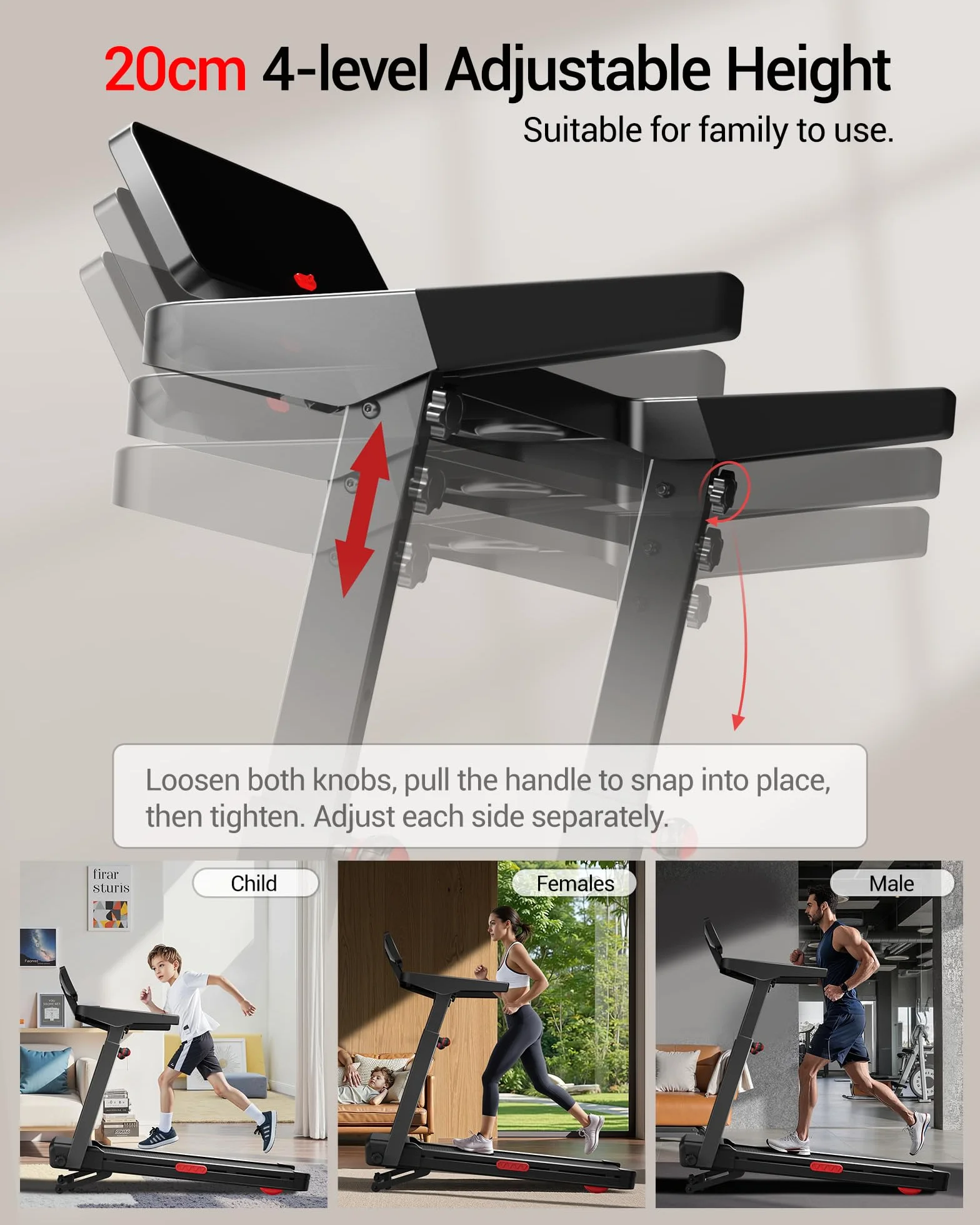 LONTEK Tapis Roulant Pliable 14KM/H Inclinaison Automatique 20% Moteur 3,5CV Charge Max 180KG