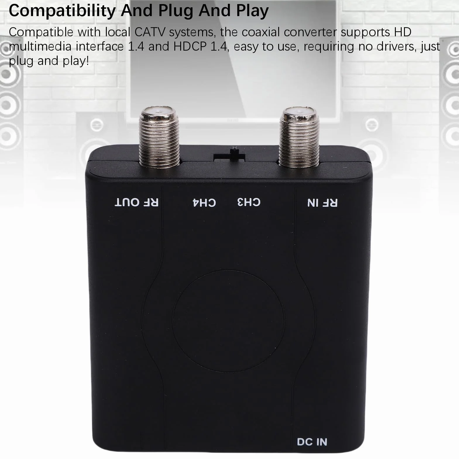 PUSOKEI Modulateur HDMI vers RF HDM61, Adaptateur Convertisseur HDMI Coaxial PAL 1080P NTSC