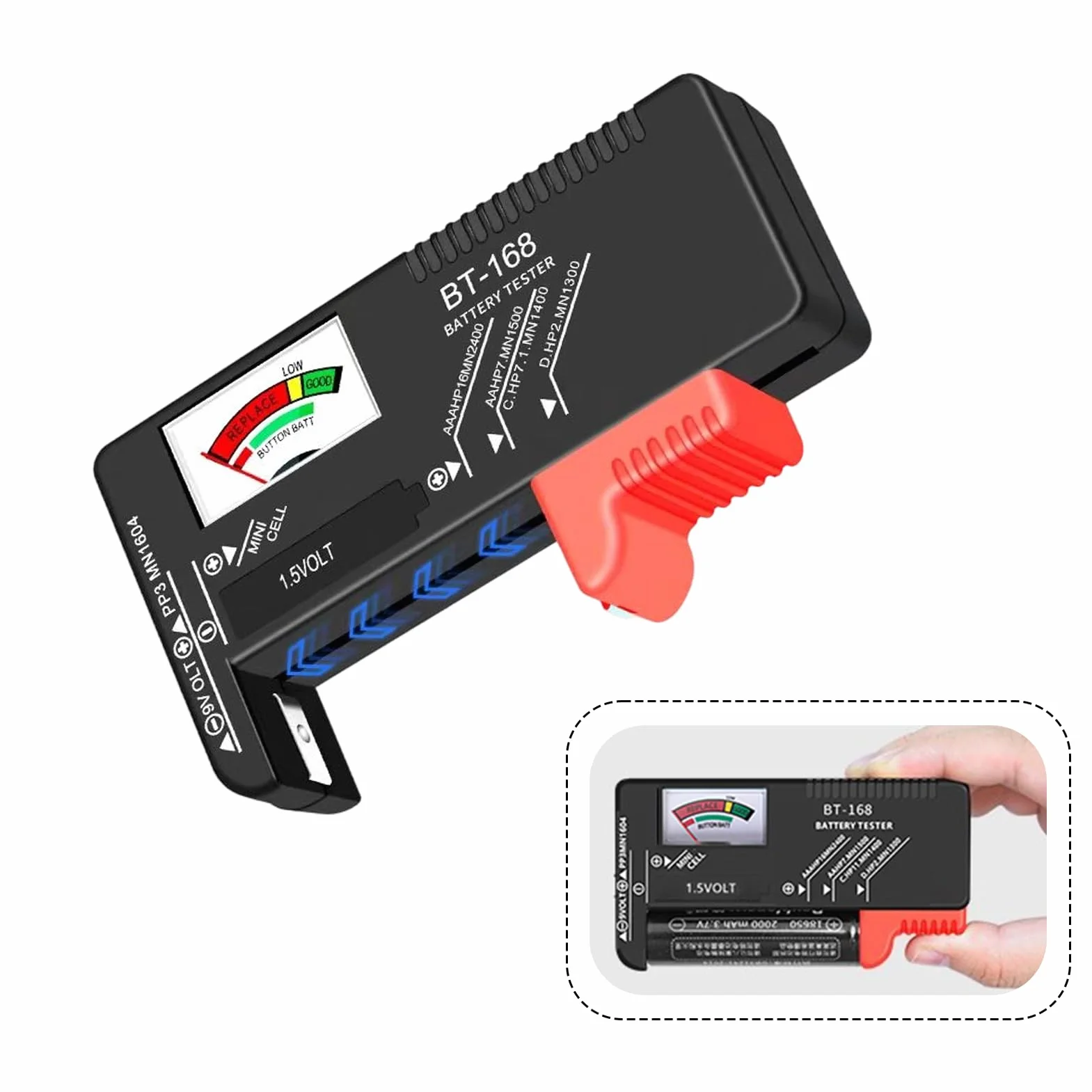 Testeur de Piles Universel pour AA AAA C D 9V 1,5V Piles Boutons