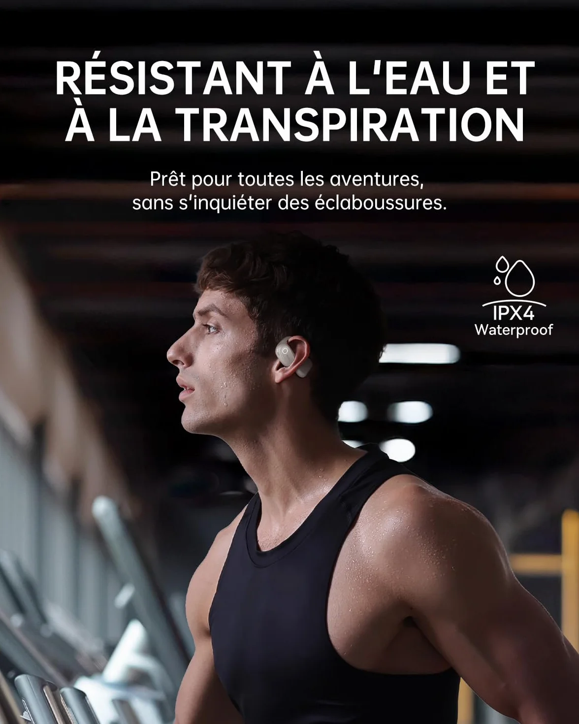 Baseus Bowie MF1 Casque Bluetooth Ouvert Acoustique Dirigé Basses Puissantes Ultra Léger IPX4 Étanche Microphones ENC Écouteurs sans Fil Bluetooth 5.4 pour Course à Pied Entraînement Fitness