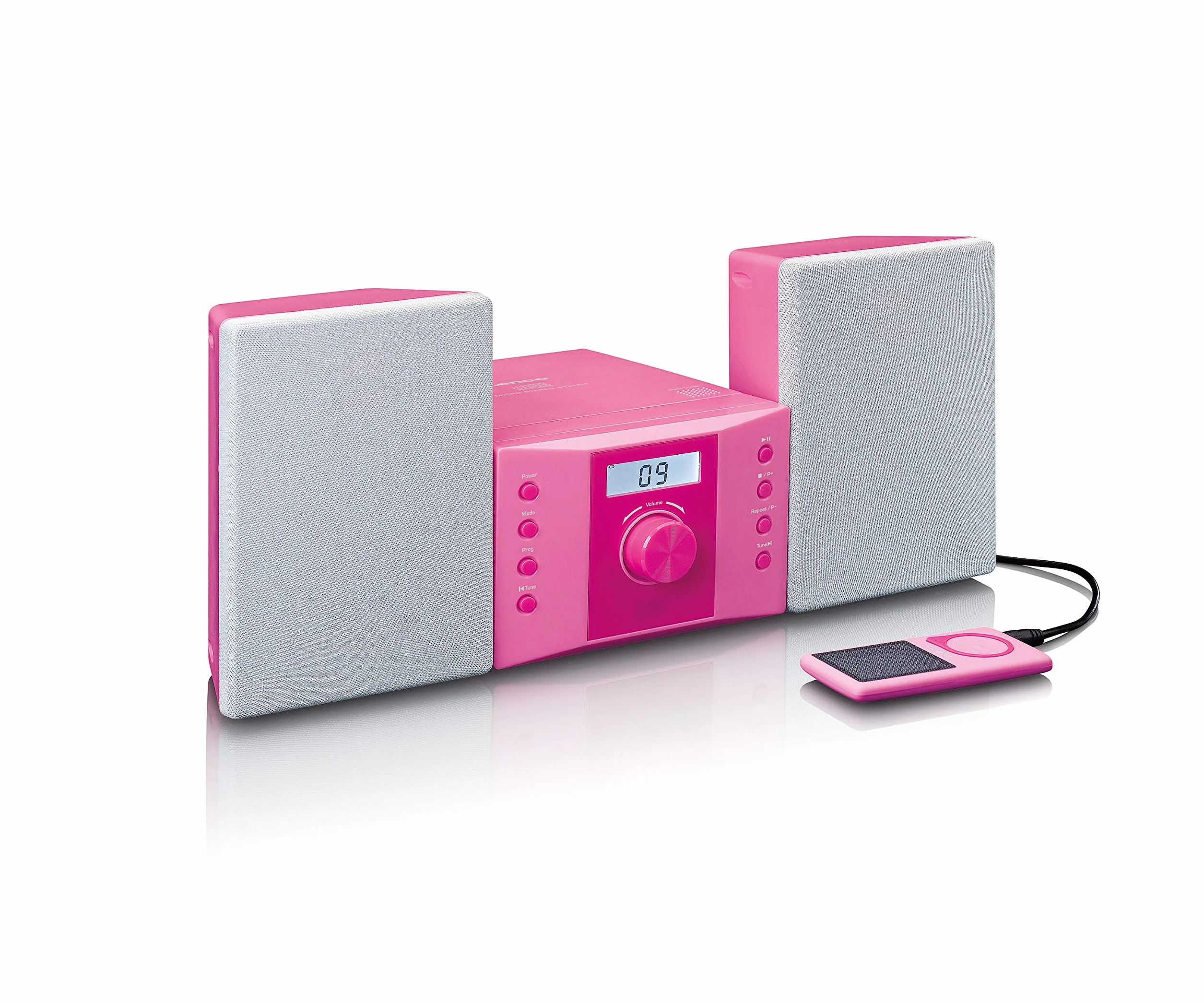 Lenco MC-013 Pink Mini Chaine Hifi CD Lecteur CD Radio FM Rose Gris