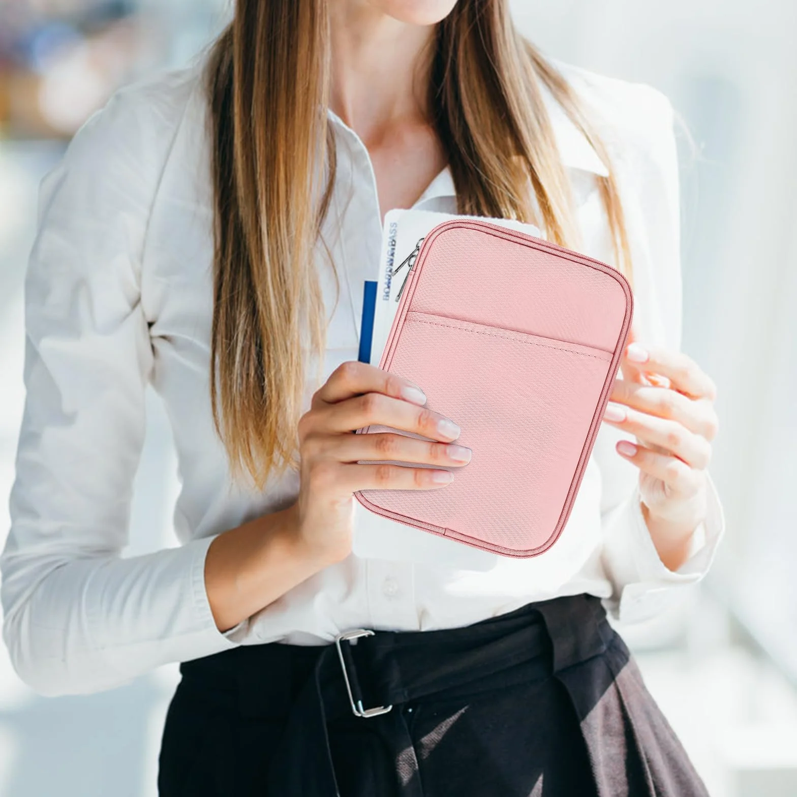 HoYiXi Housse Universel pour 7" Kindle Paperwhite/Colorsoft 2024 Compatibility 6.8" Paperwhite 2021 and 6"-6.8" Kobo/Tolino/Sony EReader with Anti-Drop Android Tablet Sleeve Case,Rose