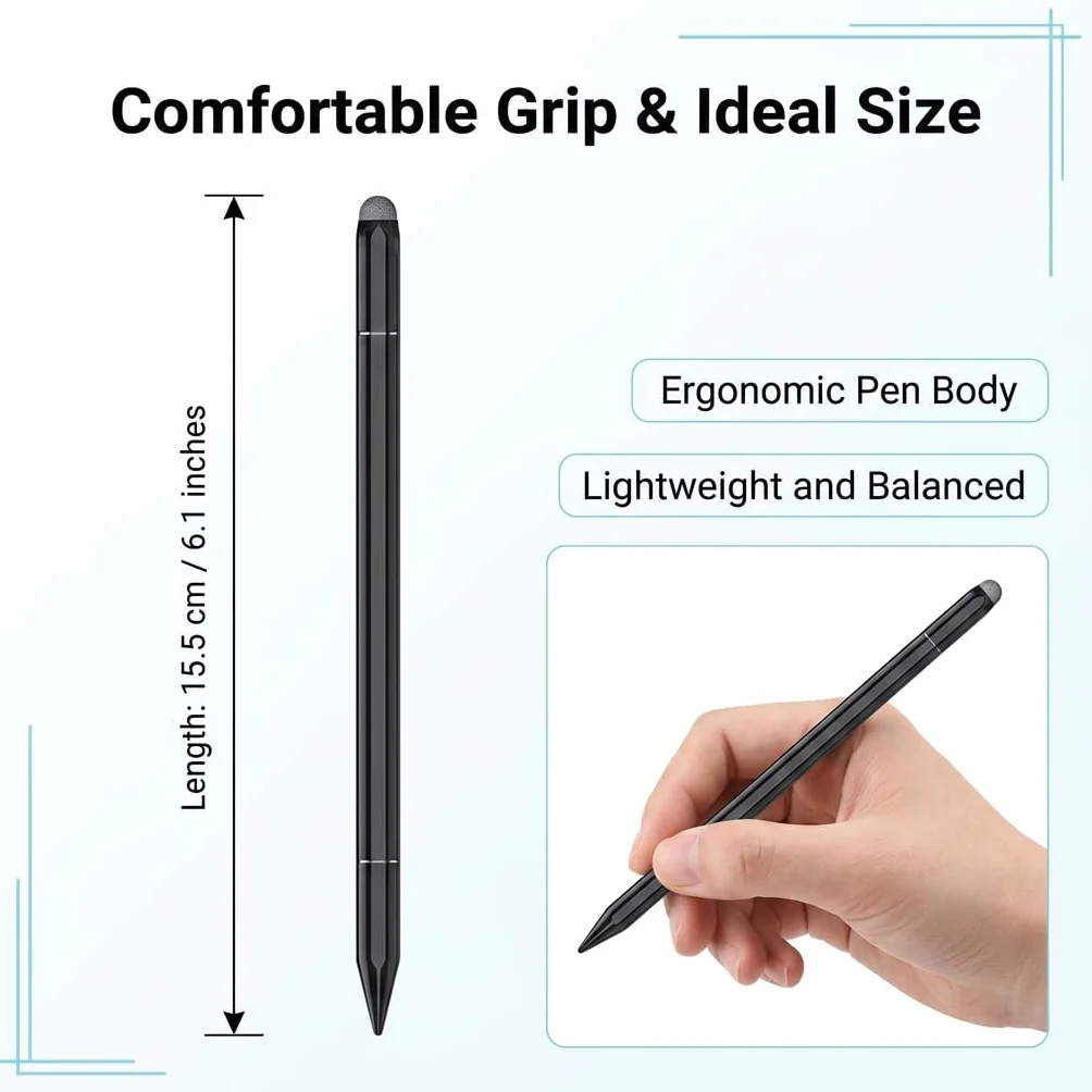 Stylet Tablette, Lot de 2 Stylet Tactile Universel avec Pointe de Précision, Stylet iPad pour Écrans Tactiles Compatible avec Samsung, Huawei, Xiaomi, Tablette et Smartphone