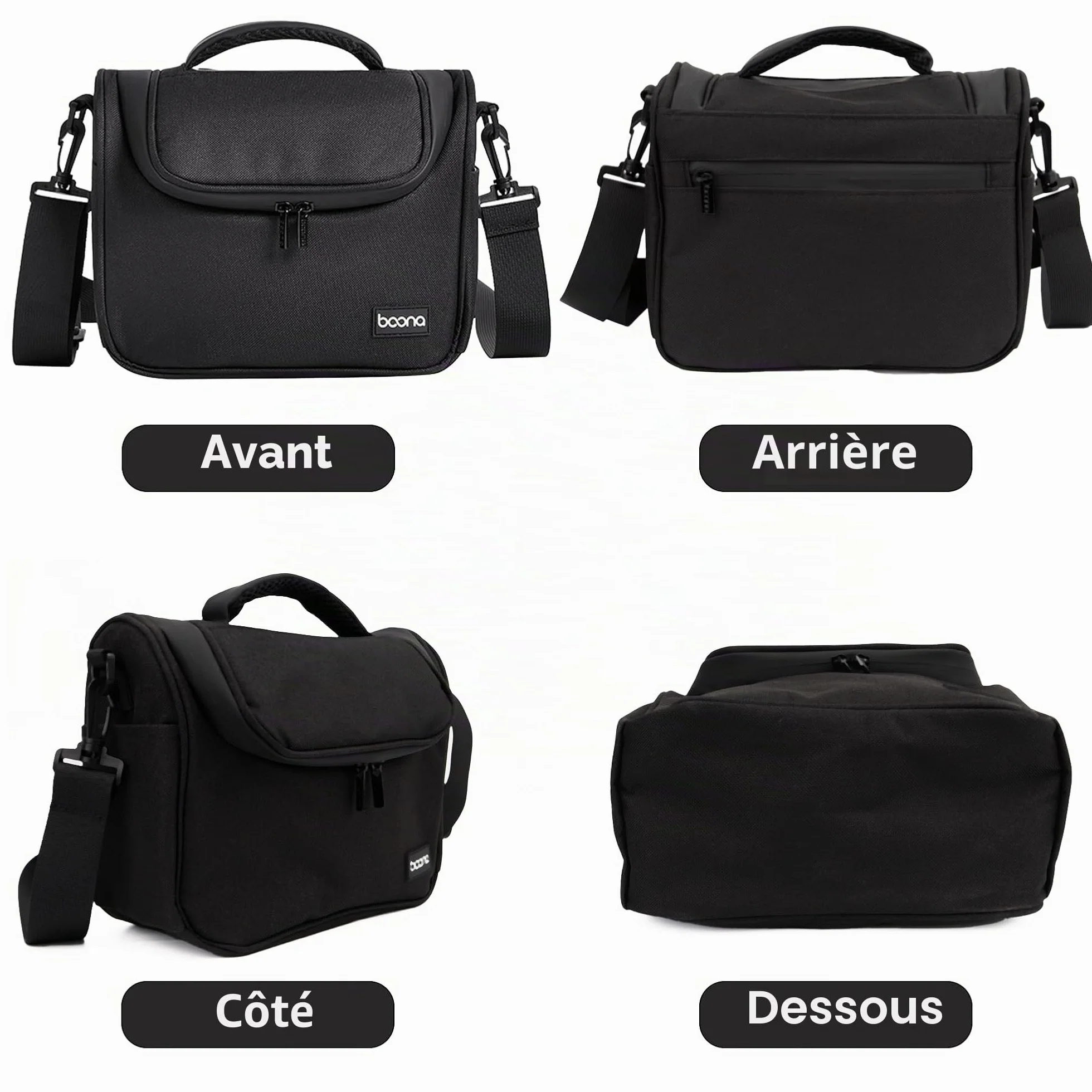 Sac Photo Professionnel Imperméable pour Appareil Photo Reflex/Numérique - Sac à Dos & Bandoulière Compatible Sony Alpha 7 III, Nikon, Étui Protecteur avec Porte-Accessoires (Noir, Petit)