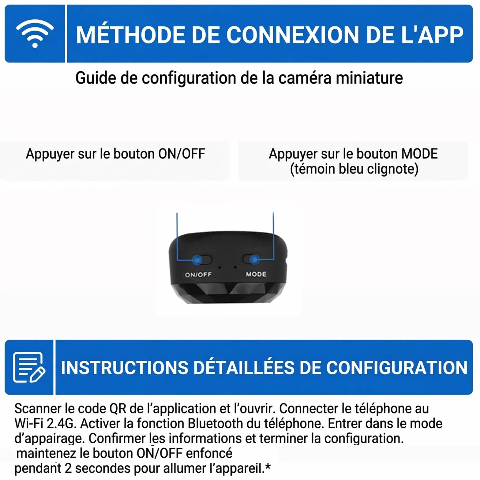 Camera Espion Mini sans Fil WiFi 1080P Caméra Espion Invisible Micro Petite Extérieur Discrete a Distance Maison de Interieur Extérieur Surveillance Spy Cam Grande Enregistrement Black