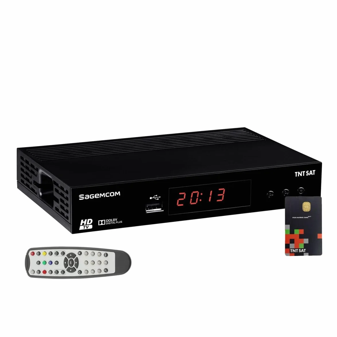 SAGEM Récepteur Satellite HD Astra + Carte TNTSAT V6 Chaînes TNT
