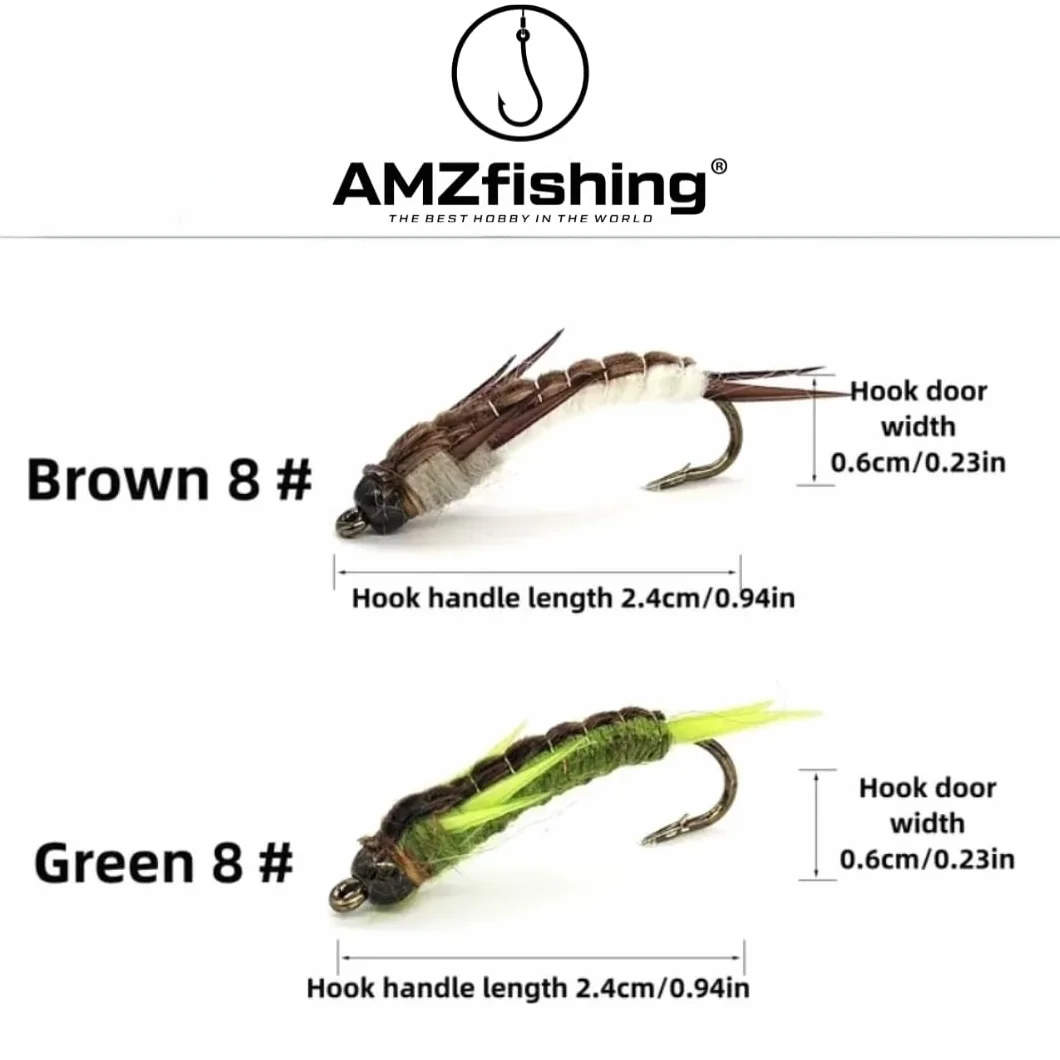AMZfishing® Lot de 5 nymphes à mouches en pierre pour pêche à la truite