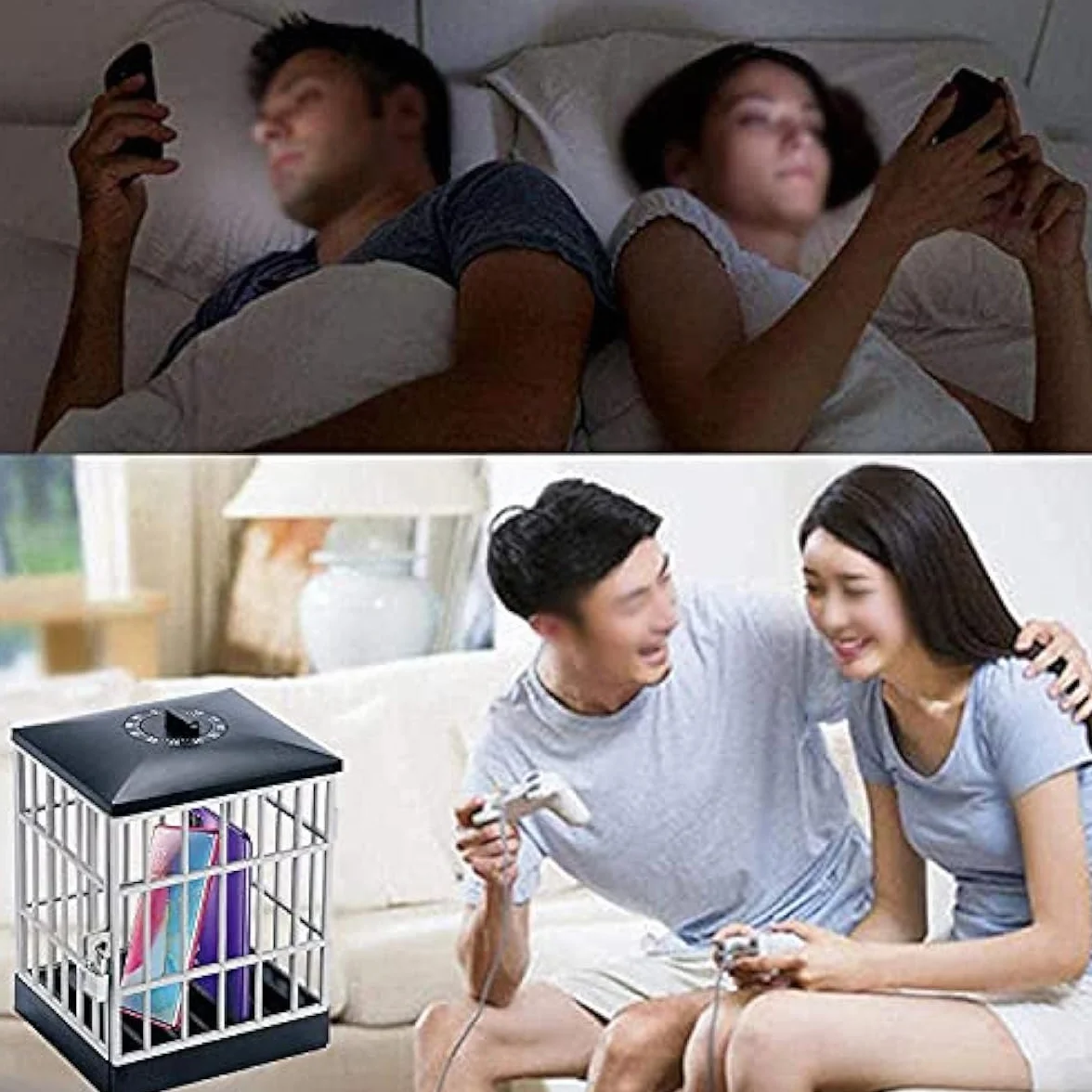 Cage de prison pour téléphone portable avec minuteur, boîte de rangement en métal avec clé, pour garder vos amis, votre famille et vous loin des smartphones
