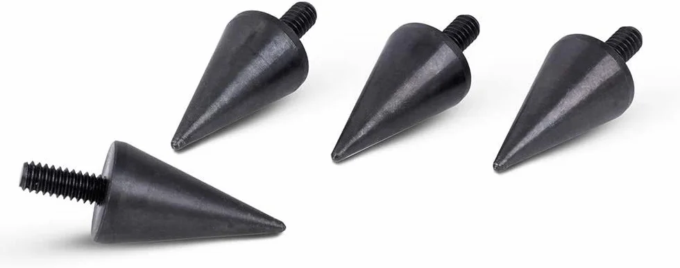 PrecisionGeek 1/4 20 UNC Grand Haut-Parleur Pointes de découplage/Cônes Acier Noirci Lot de 4