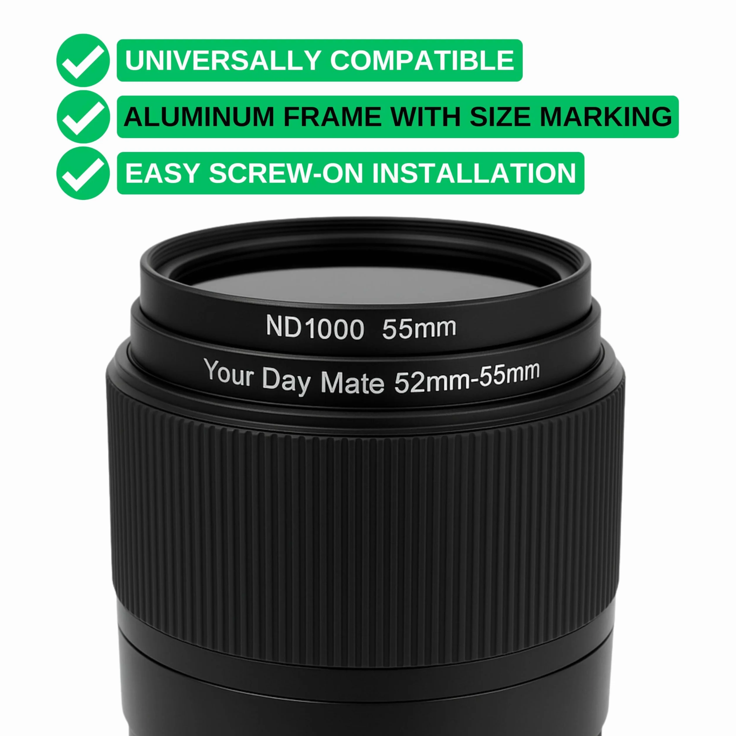 Step-Up Ring Aluminium 62-67mm Compatible Canon Sony Nikon Fujifilm