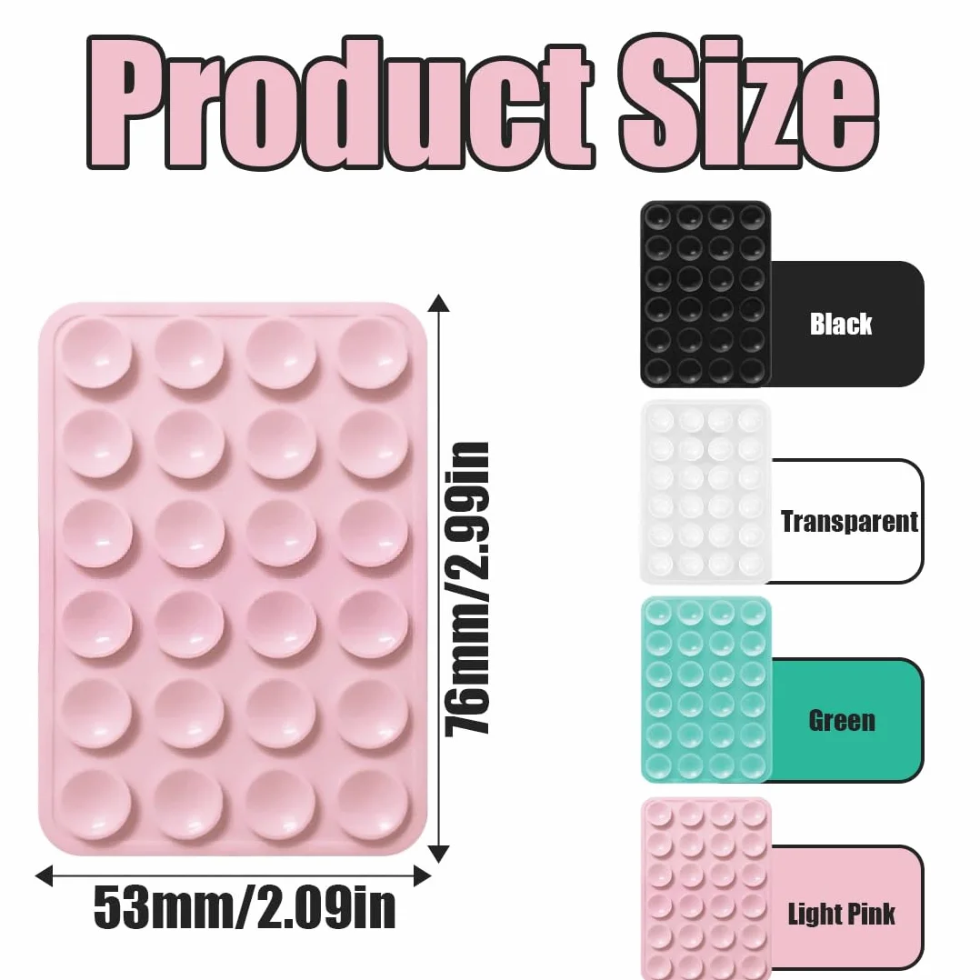 YAYNO 4 Pièces Ventouse Téléphone Portable double face en silicone Ventouse Silicone Coque Qui Adhère Au Mur Support mains libres pour miroir de douche et poignée à selfie de voiture