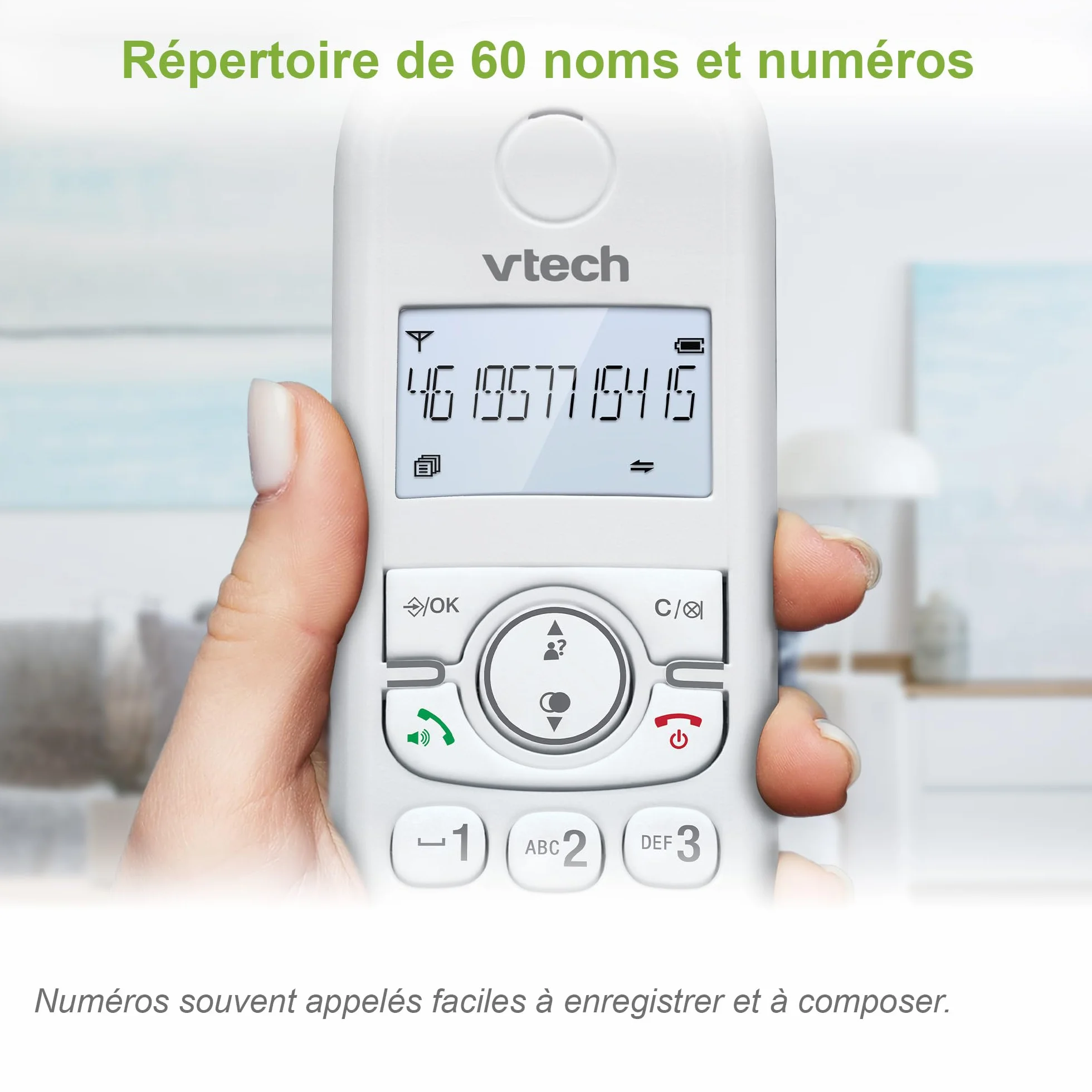 VTech CS1500 Téléphone sans Fil DECT Double Charge avec Blocage d'appel, Identification Appelant