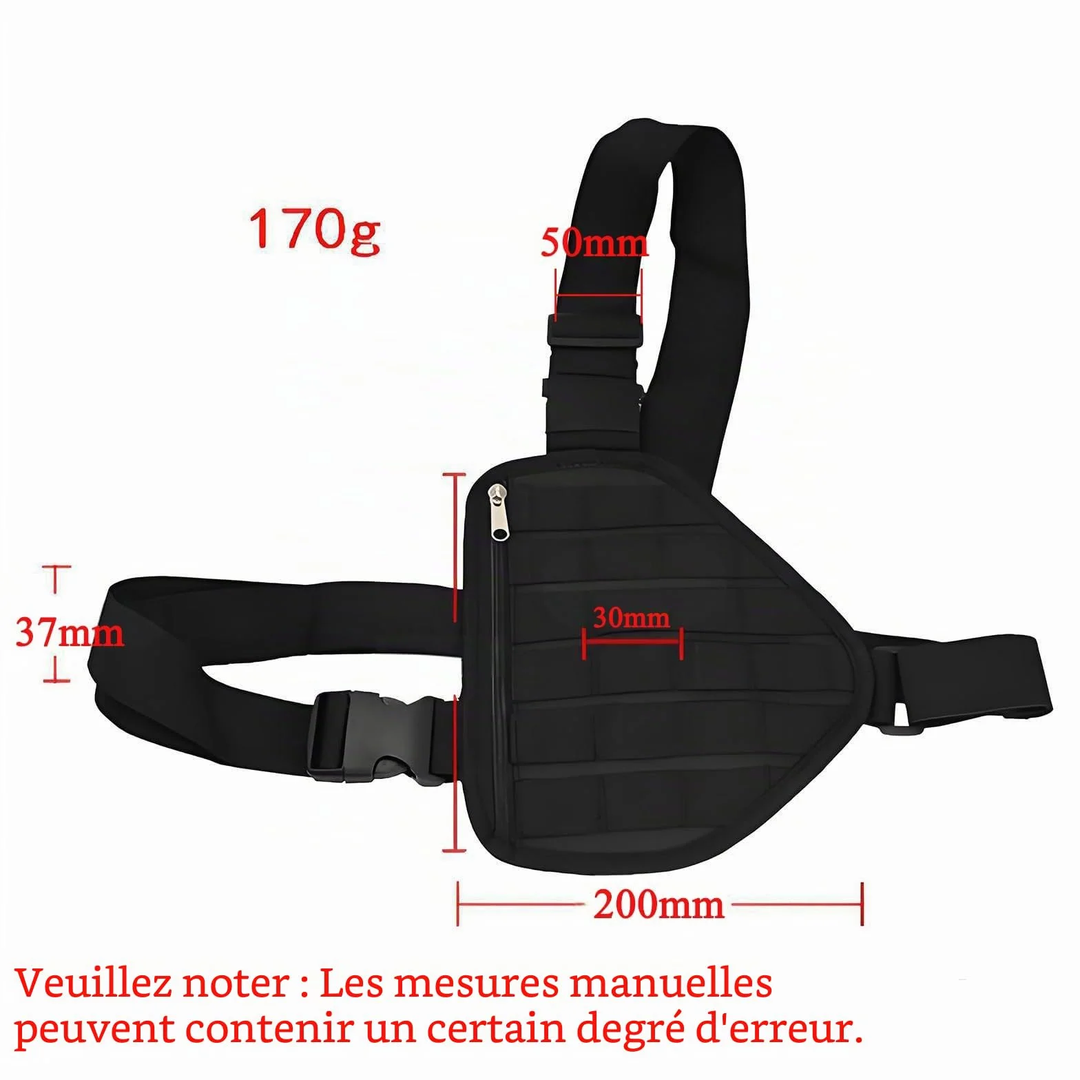 Pochette Molle Universelle, Support en Nylon avec Système Molle, Sac de Poitrine Molle pour Extérieur, Militaire, Équipement de Randonnée