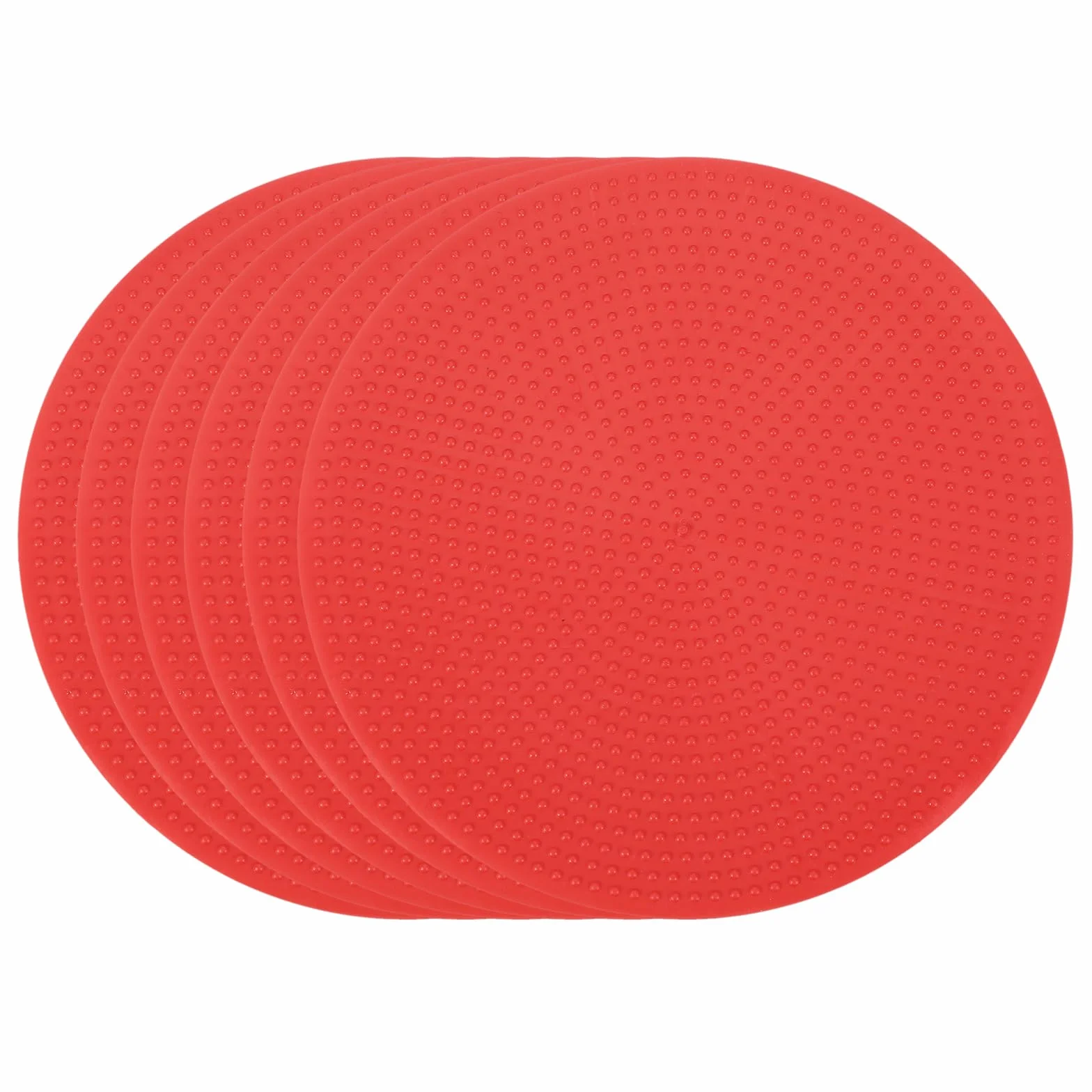 PATIKIL Marqueurs de Repérage de 4 Pouces, 6 Pièces, Cônes Plats en Poly pour Gymnase, Entraînement de Vitesse, Rouge