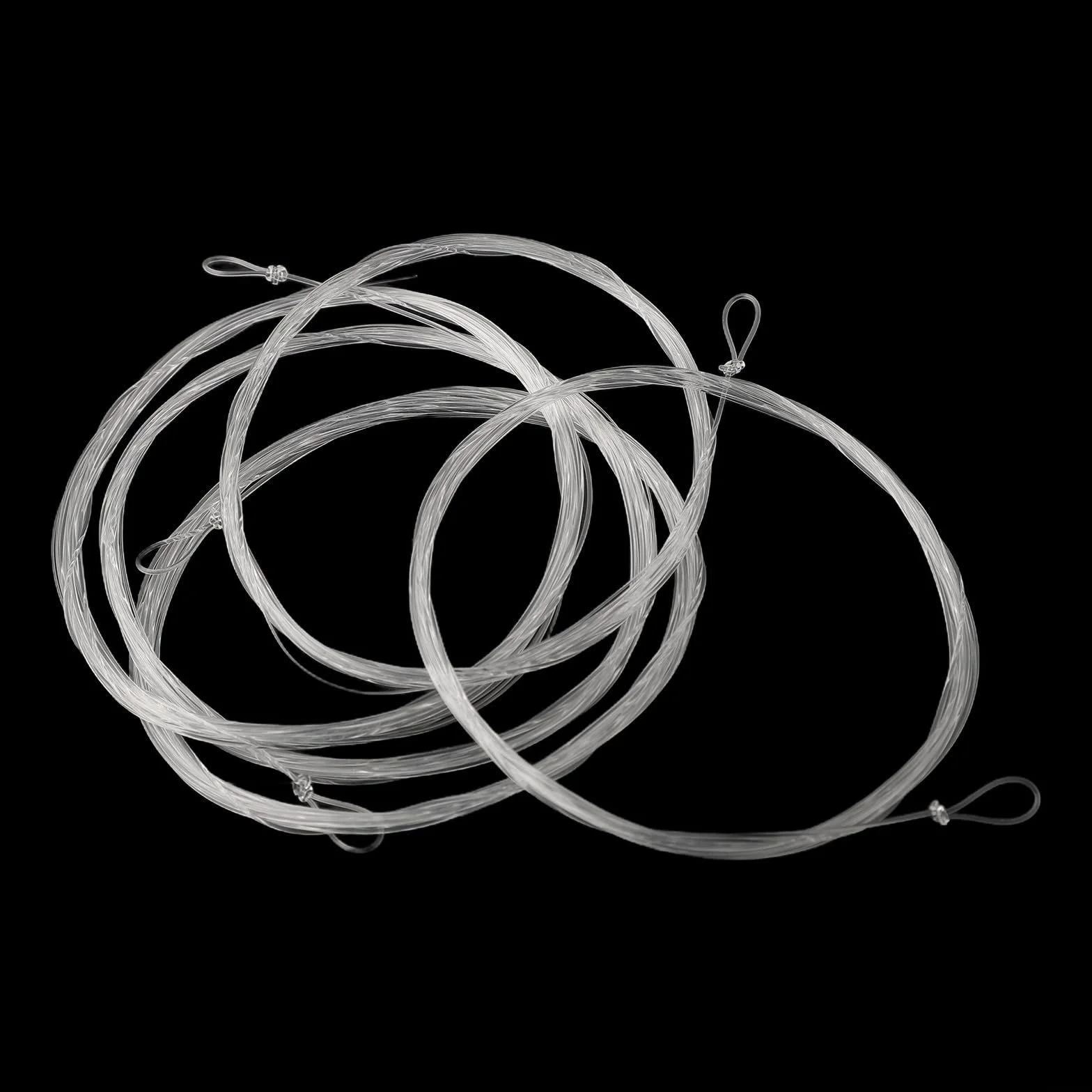 Lot de 5 bas de ligne pêche mouche fuselés nylon 2,7 m boucle fixation transparent