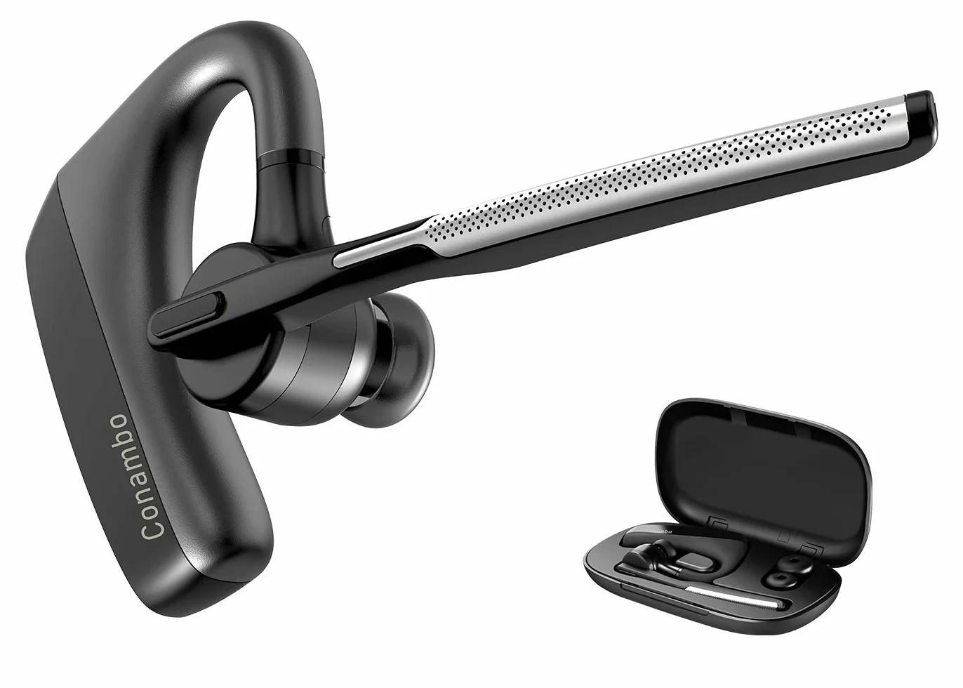 Oreillette Bluetooth V5.1,oreillette Bluetooth antibruit CVC8.0 Double Micro Mains Libres Confortable écouteur 240 Heures en Veille pour Samsung iPhone Affaires/entraînement/Conduite