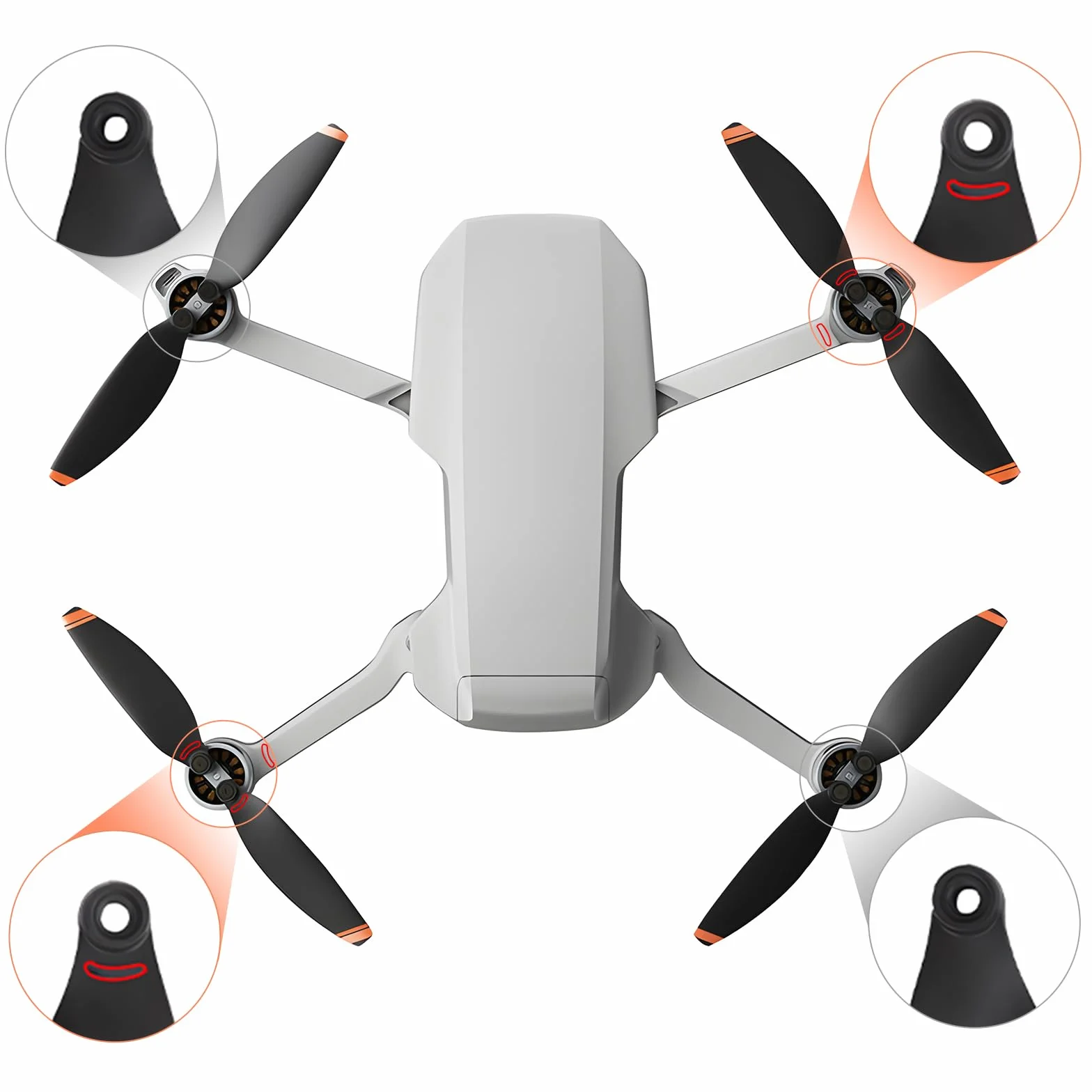 Hélices pour DJI Mini 4K/Mini 2 SE/Mini SE/Mini 2 Propeller Guard Landing Gear Leg Extensions Hélices Support Garde Cardan Couverture pour DJI Mini 4K 2 SE Drone Accessoires Set