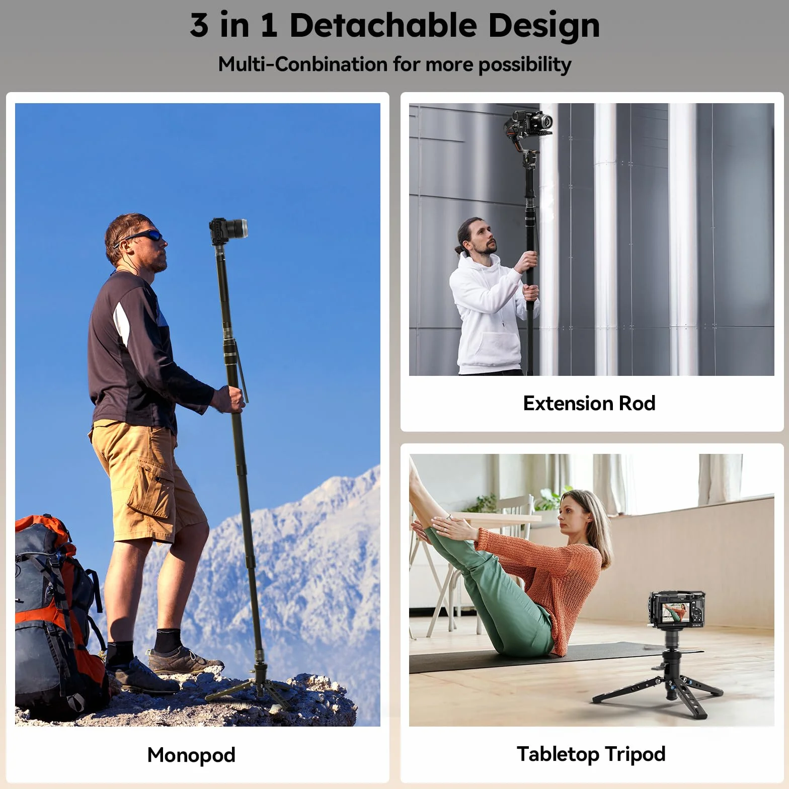 SIRUI Monopode SVM-145P Rapid System en Fibre de Carbone avec pédale, Monopode de 145 cm, réglage Rapide par vis de Serrage, Compact et ne pesant Que 1,52 kg, Charge maximale de 10 kg