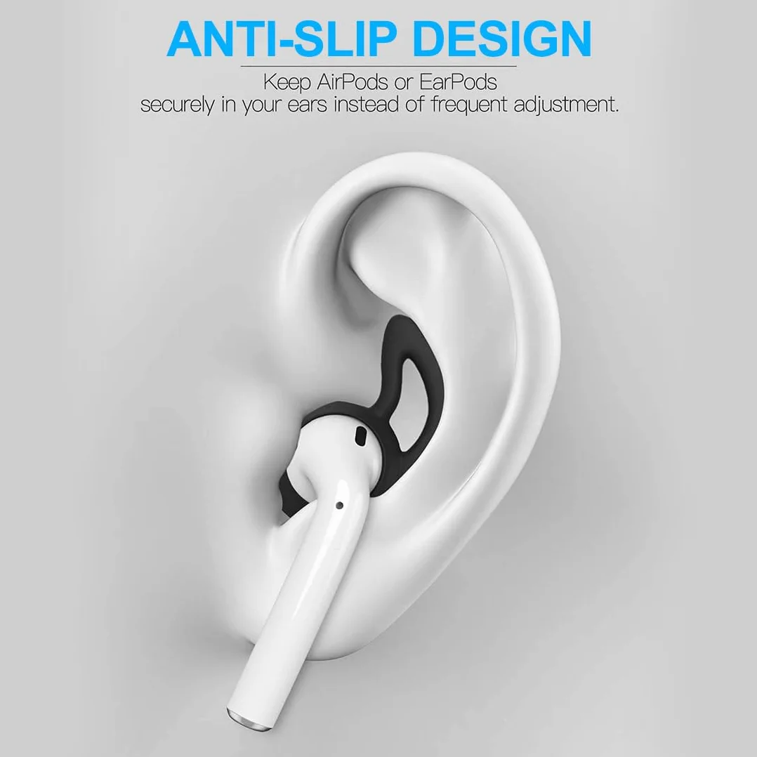 Crochet d'oreille Remplaçable en Silicone Souple Compatible avec AirPods, Antidérapant et Anti-Perte, Accessoire Écouteur Multicolore