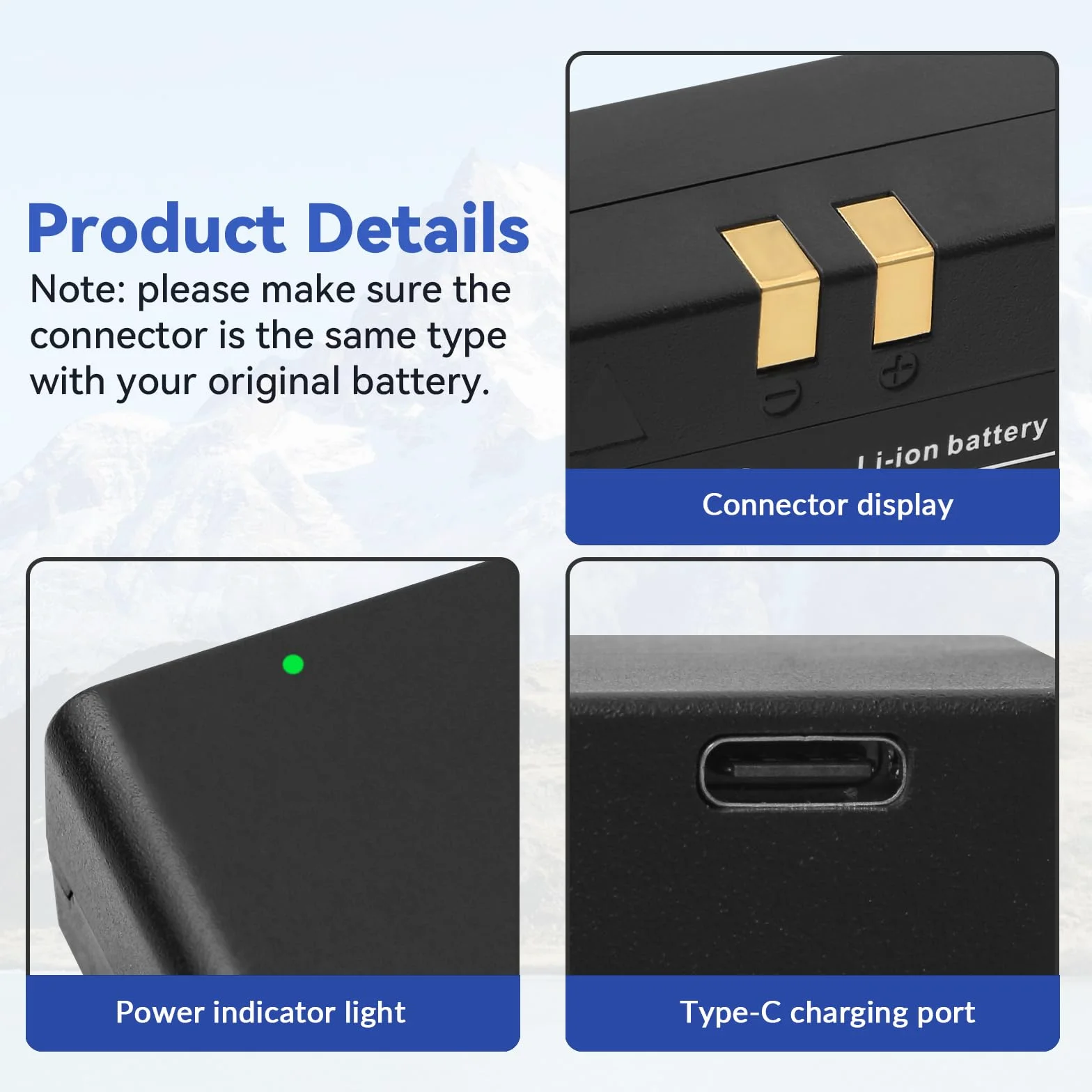 K KYUER VB18 Flash Batterie pour Godox V850 V860 V850II V860II Series, 2250mAh Batterie Compatible avec V860II-N V860II-C V860II-S V860II-F V860II-O, Neewer TT850, TT860 Speedlite Flash, Type-C Cable
