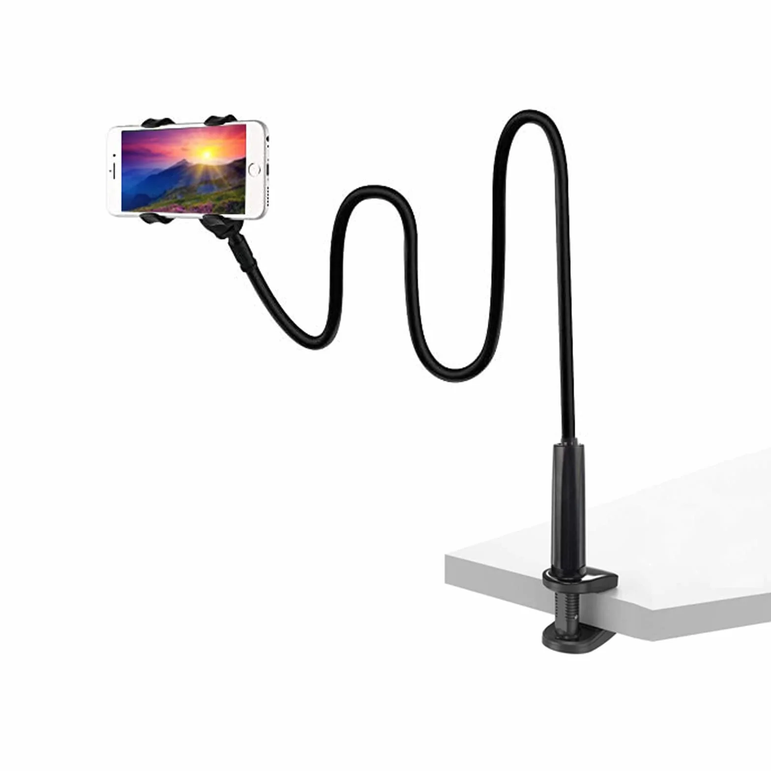 Portable Support Téléphone Avec Col De Cygne, Avec Bras Rotatif Et Réglable à 360 Degrés, Universelle Flexible Support Col De Cygne Pour 4-6.3 Pouces Smartphone Lit, Bureau, Voiture, Chambre