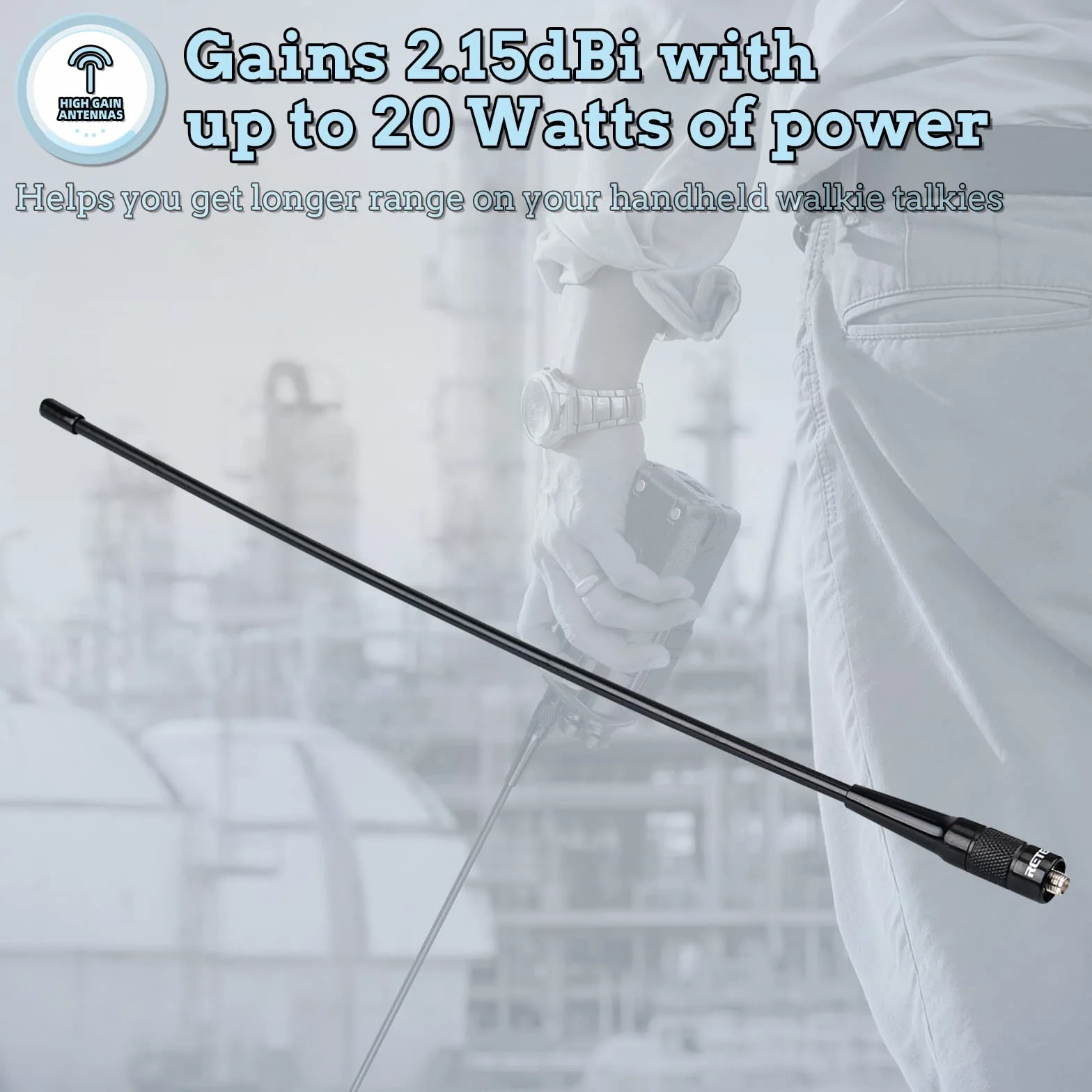 Retevis RHD771 Antenne SMA-F Double Bande 144/430MHz VHF/UHF Talkie Walkie Antenne, Compatible avec Baofeng UV-5R UV-5RM GT-5R Retevis RT5R RA79 RT86S, Qansheng UVK5 (1 Pcs)