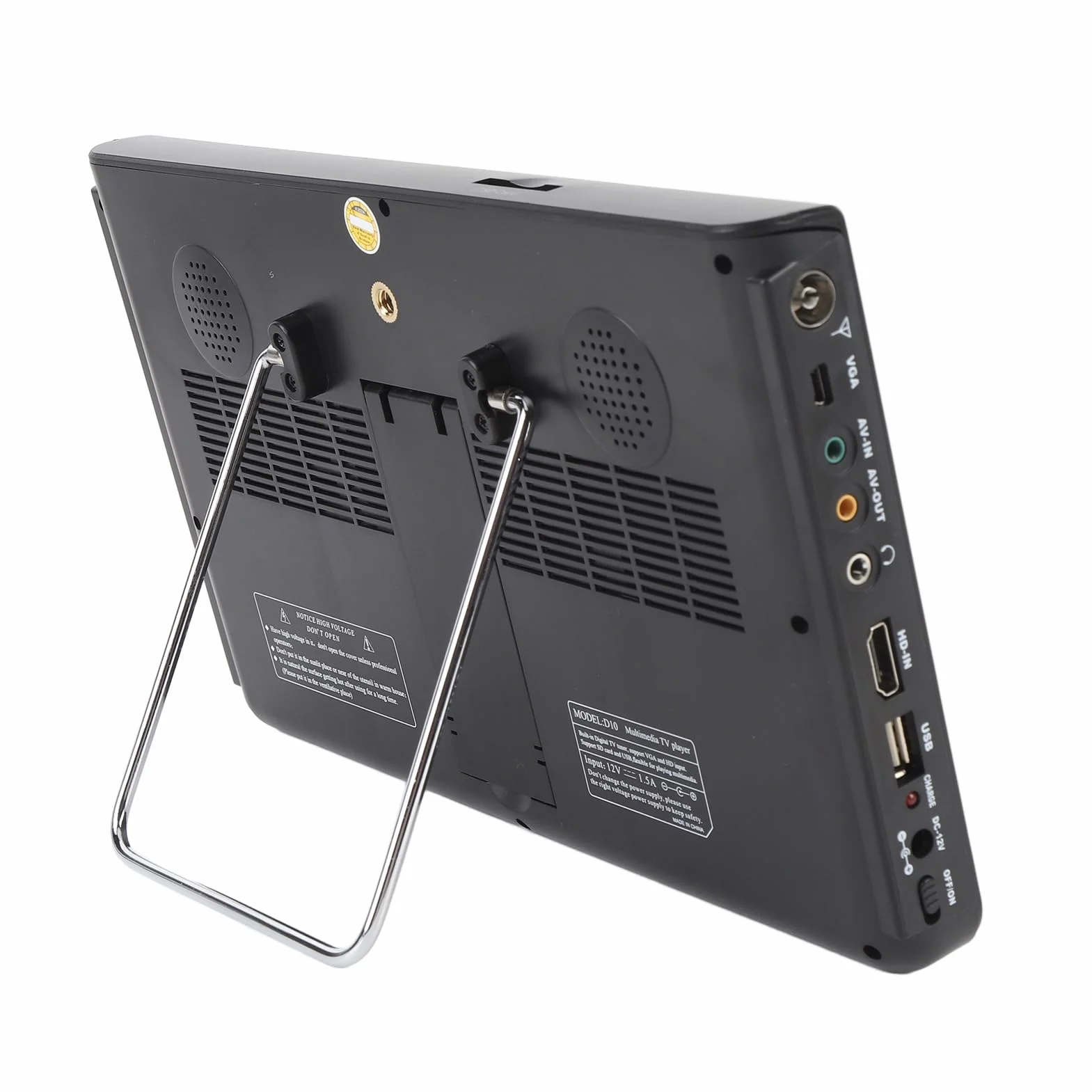 Asixxsix Téléviseur Numérique 10 Pouces, Téléviseur Portable avec Batterie 4000 MAh et Lecture Vidéo 1080P, Emplacement USB et Carte, Tuner Numérique intégré, pour Camping en Voiture de