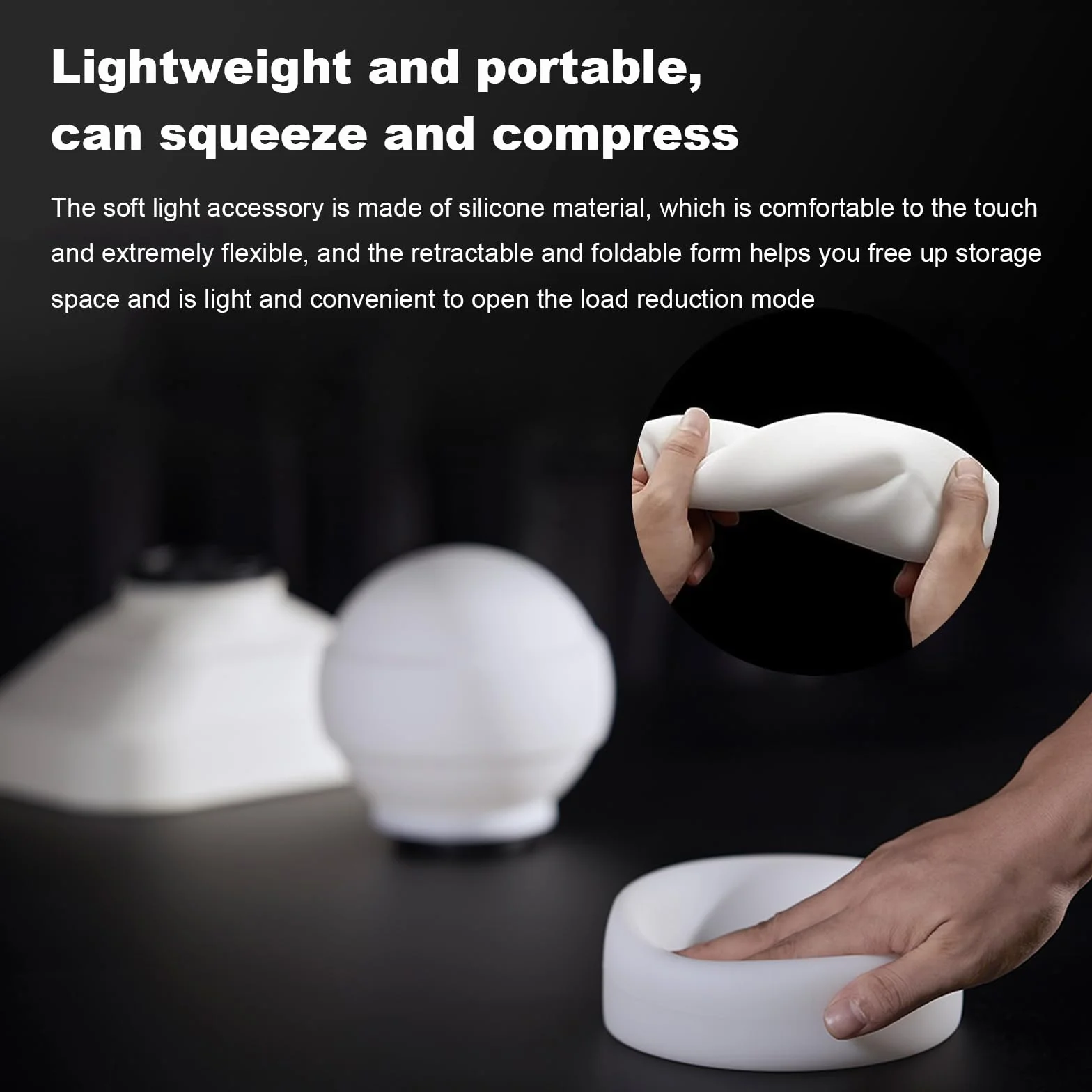 Godox ML-CD15 Diffuseur Dôme avec 3 Adaptateurs pour Lampe de Poche, Modificateur de Lumière Souple Pliable pour Godox AD100PRO AD200PRO AD300PRO AD400PRO V1 V860II V860III TT685II TT600 ML60 ML60Bi