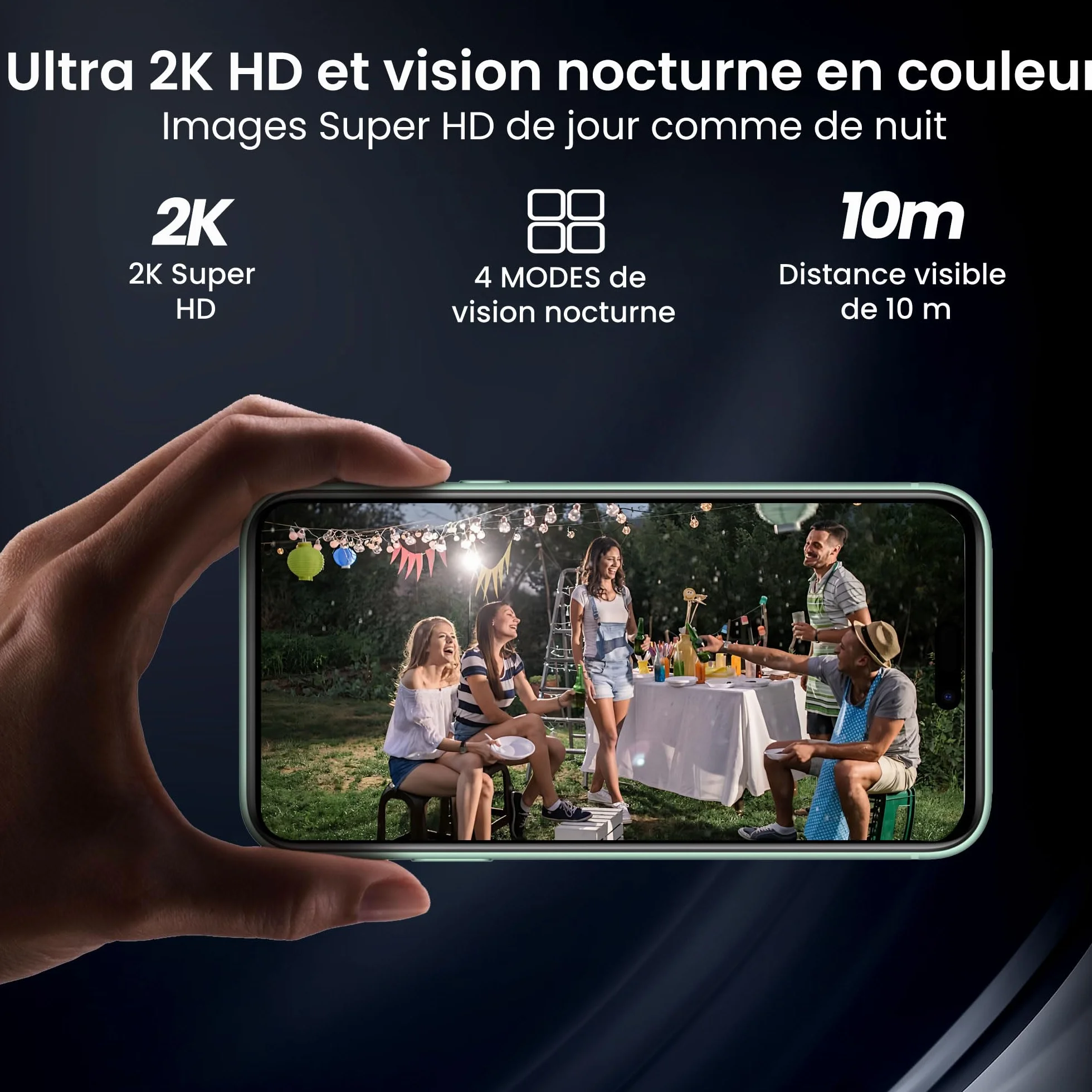 Funstorm 2K/3MP Caméra Surveillance Extérieur sans Fil à Batterie, Double Bande Wi-FI 2.4G/5GHz, Audio Bidirectionnel,Détection de Mouvement, Vision Nocturne en Couleur, IP66, Stockage Cloud Gratuit