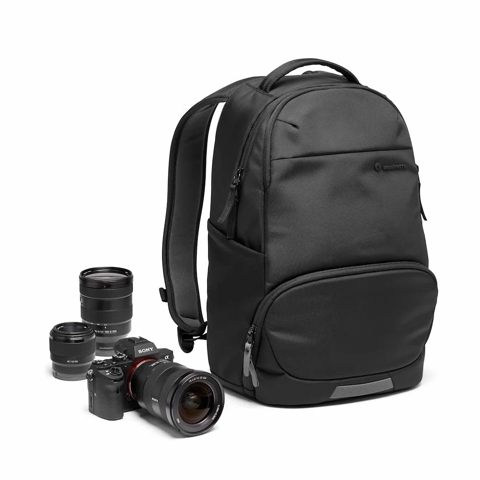 Manfrotto Advanced Active III, Sac à Dos pour Appareil Photo et Ordinateur Portable, pour Appareil Photo Reflex/Hybride avec Objectifs, Diviseurs Rembourrés Interchangeables et Fixation de Trépied