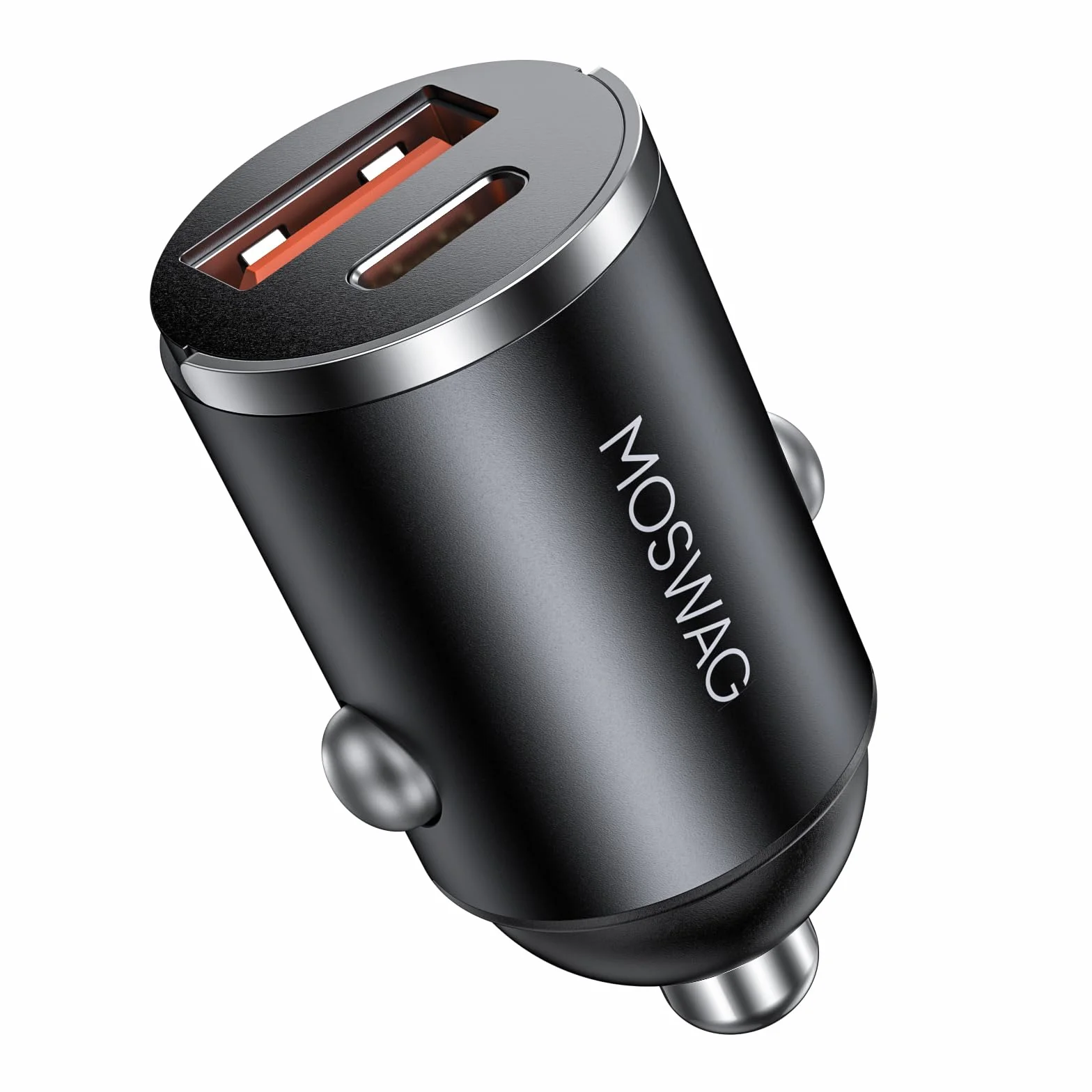 MOSWAG Allume Cigare USB C Adaptateur, 2 Ports Charge Rapide Chargeur Voiture with USB C USB A, QC3.0 Charge Rapide Chargeur Voiture