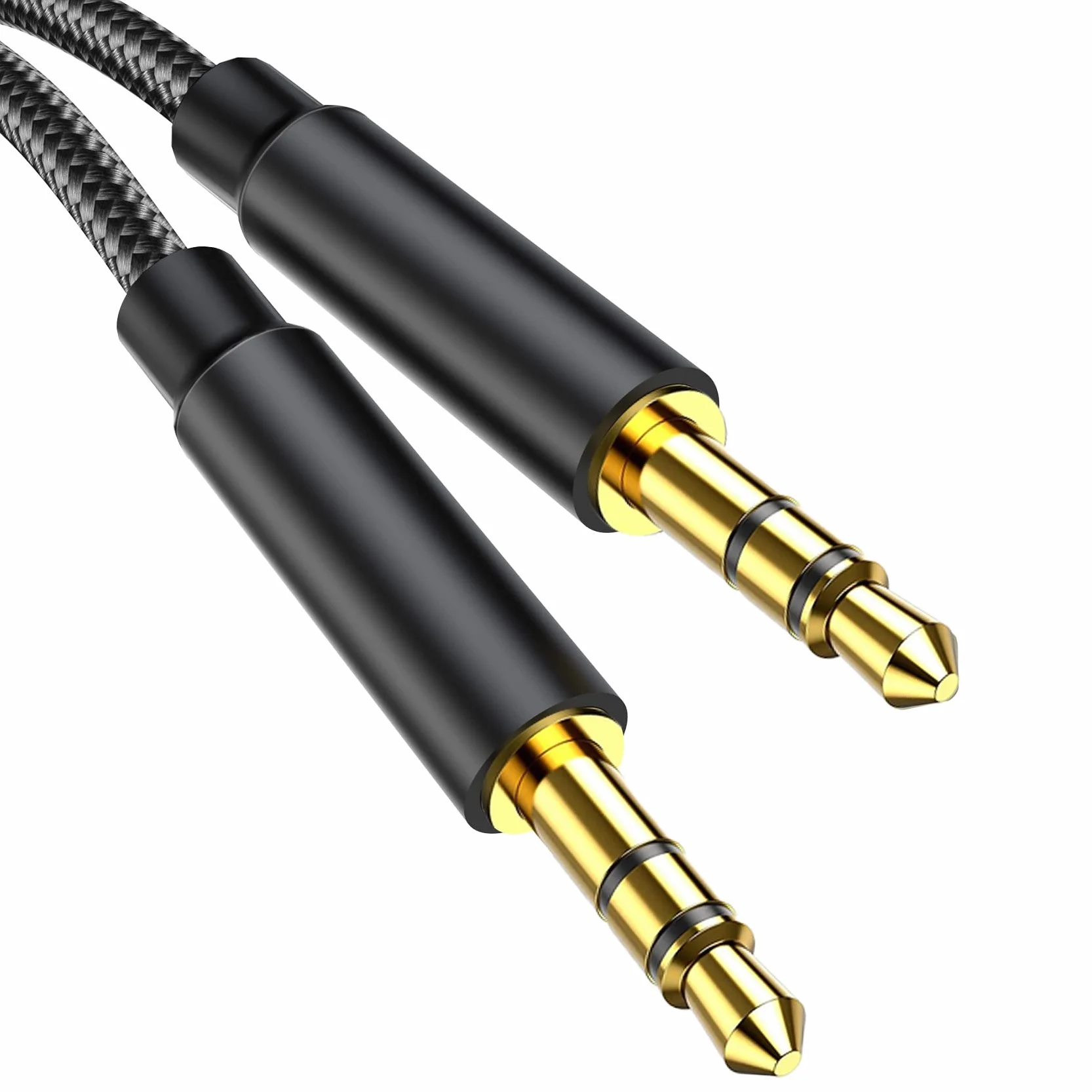 Câble Jack 3.5mm, Cable Jack Audio Mâle vers Mâle Câble Auxiliaire Stéréo en Nylon Compatible avec Casques, Autoradios, Smartphones, iPhones, iPod, iPad, Lecteur Mp3 et Plus (1.2M)